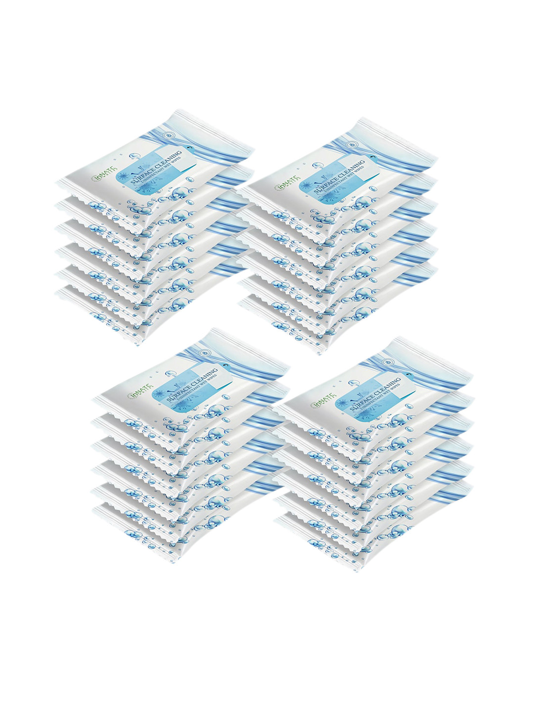 

InnateWhites Set of 24 Odourless Surface Cleaning Disinfectant Wet Wipes - 30 Pulls Each, Blue