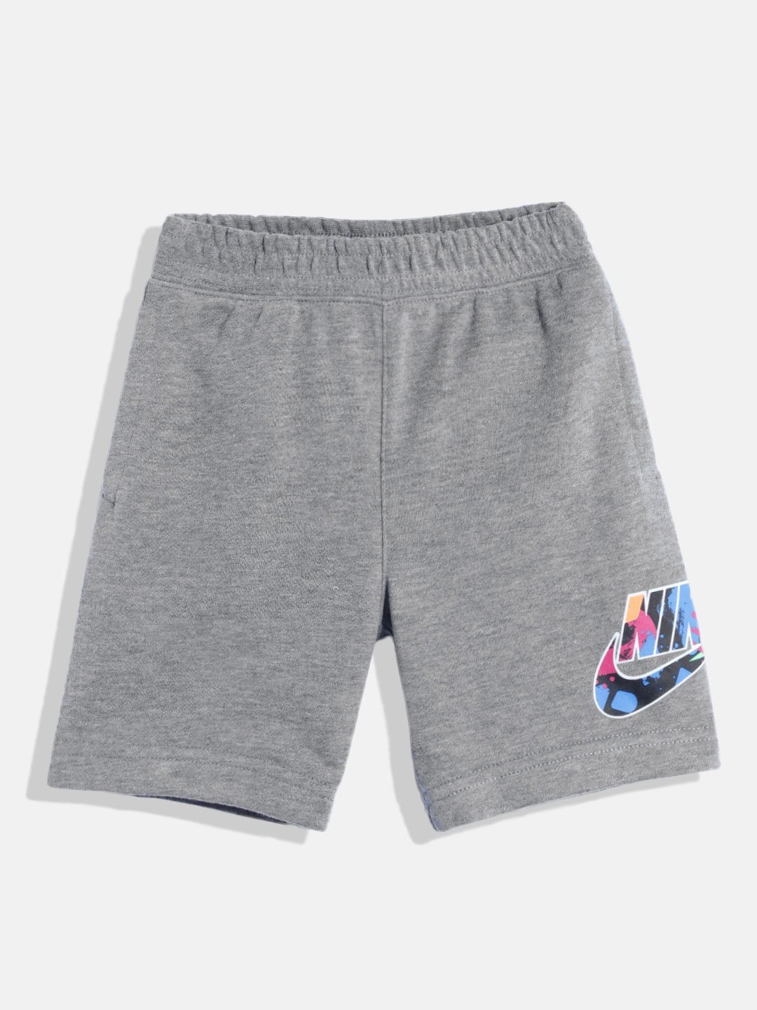 

Nike Boys Grey Melange Printed Slim Fit Sports Shorts