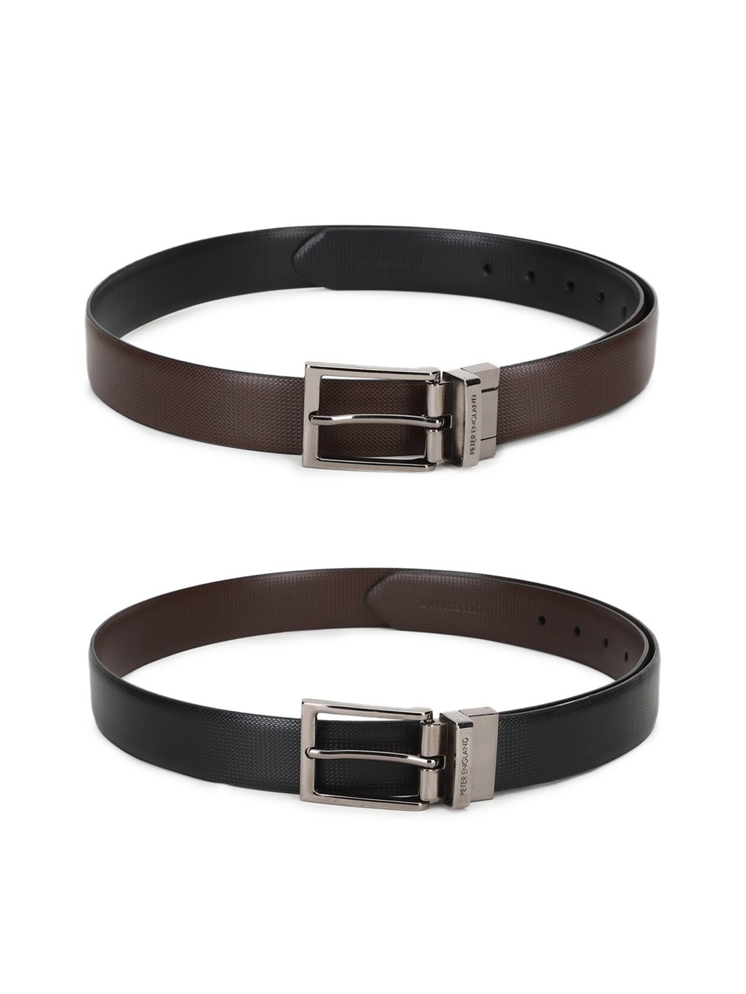 

Peter England Men Brown Set of 2 PU Reversible Formal Belt