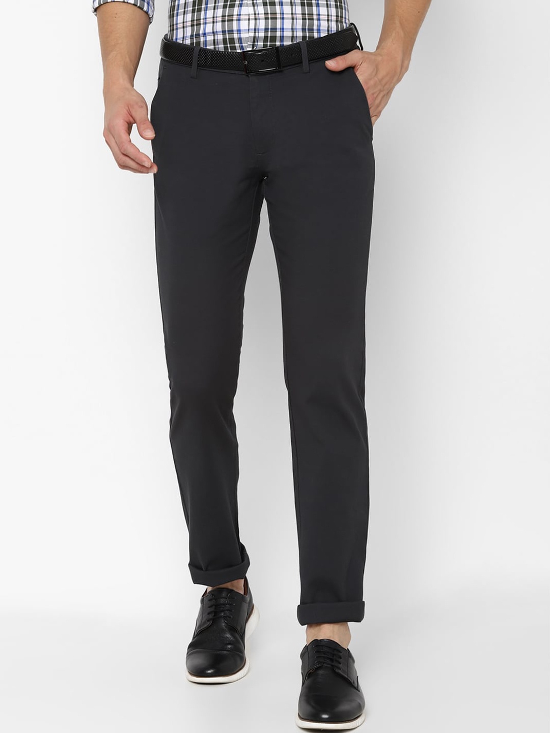 

Allen Solly Men Grey Solid Slim Fit Formal Trousers