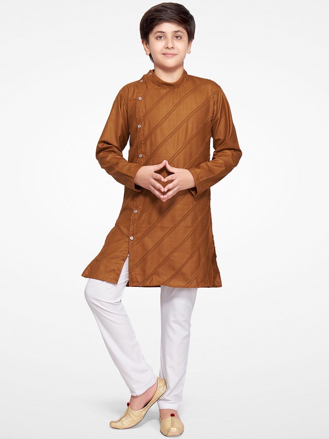 

Jeetethnics Boys Brown Kurta with Pyjamas