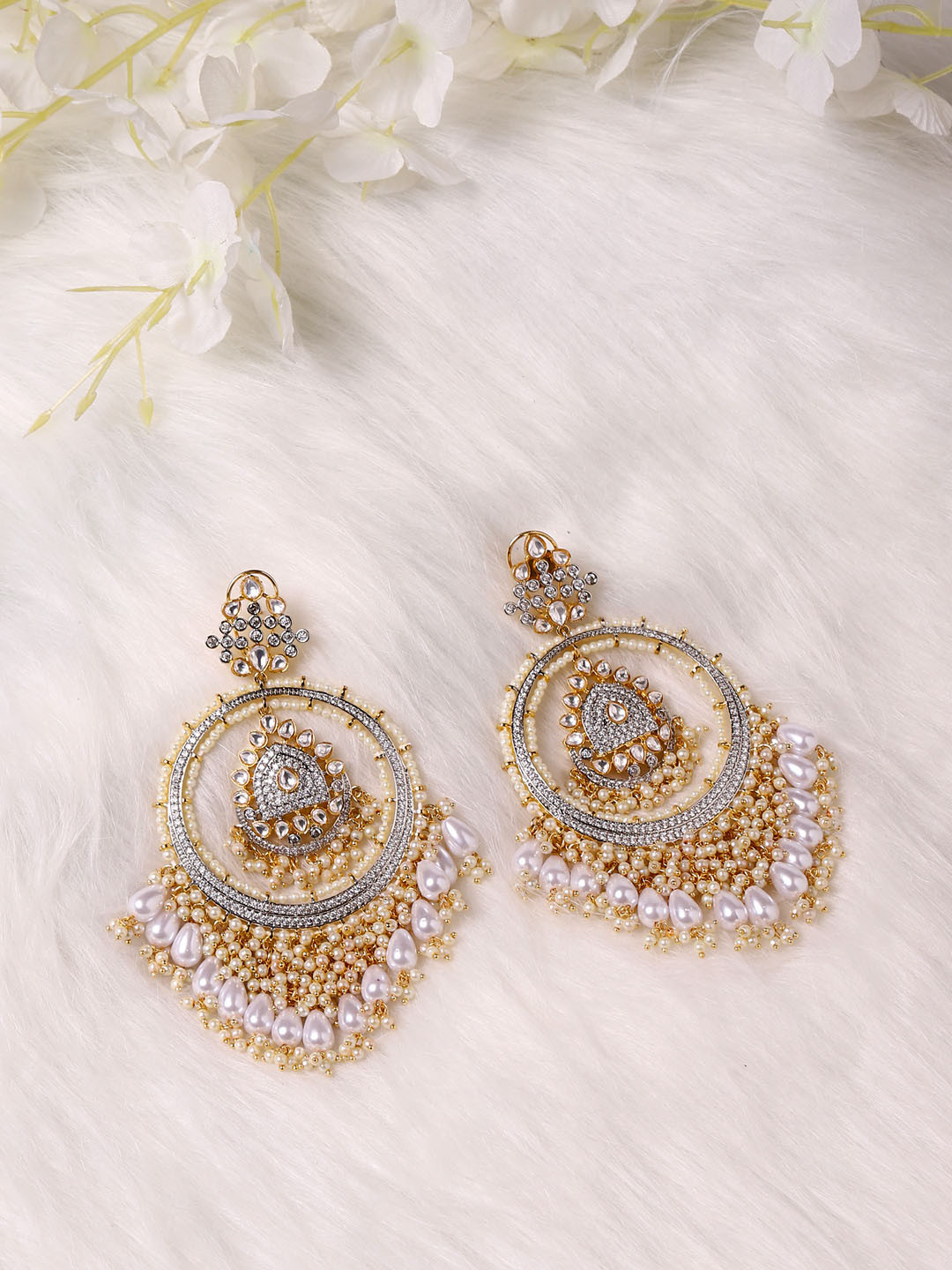 

RITU SINGH Gold-Toned Classic Chandbalis Earrings