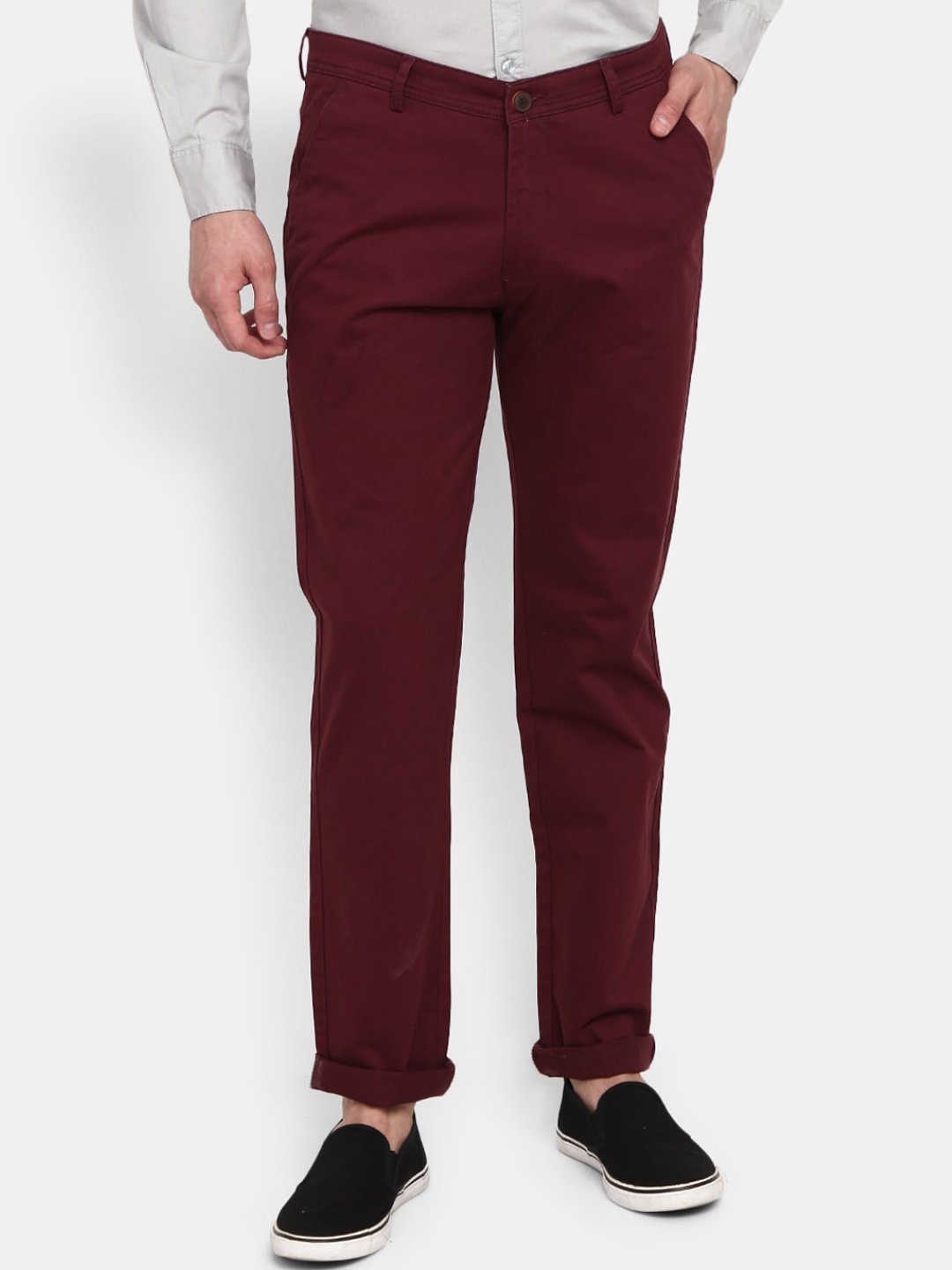 

V-Mart Men Maroon Slim Fit Easy Wash Cotton Chinos Trousers