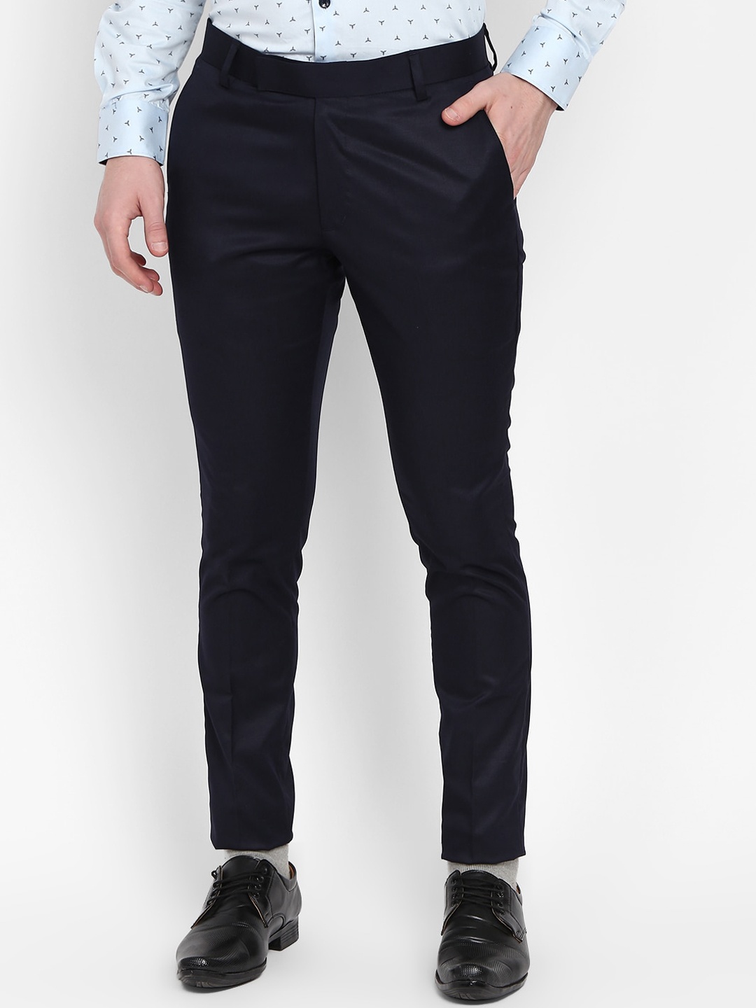 

V-Mart Men Navy Blue Slim Fit Easy Wash Trousers