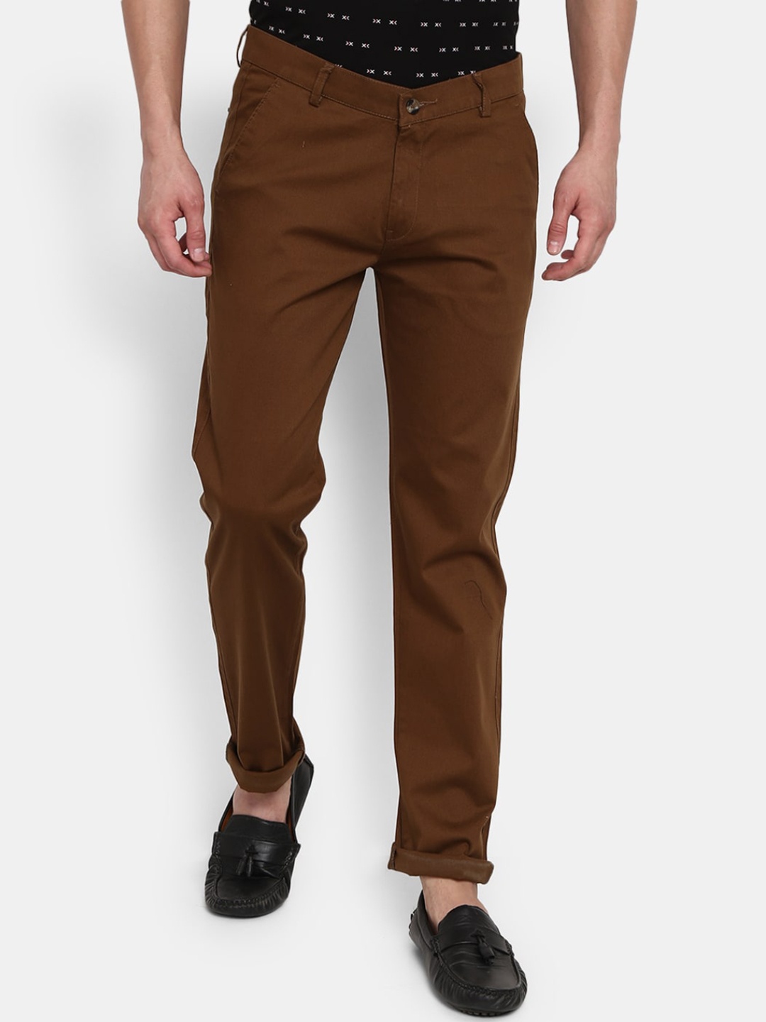 

V-Mart Men Brown Slim Fit Easy Wash Chinos Trousers