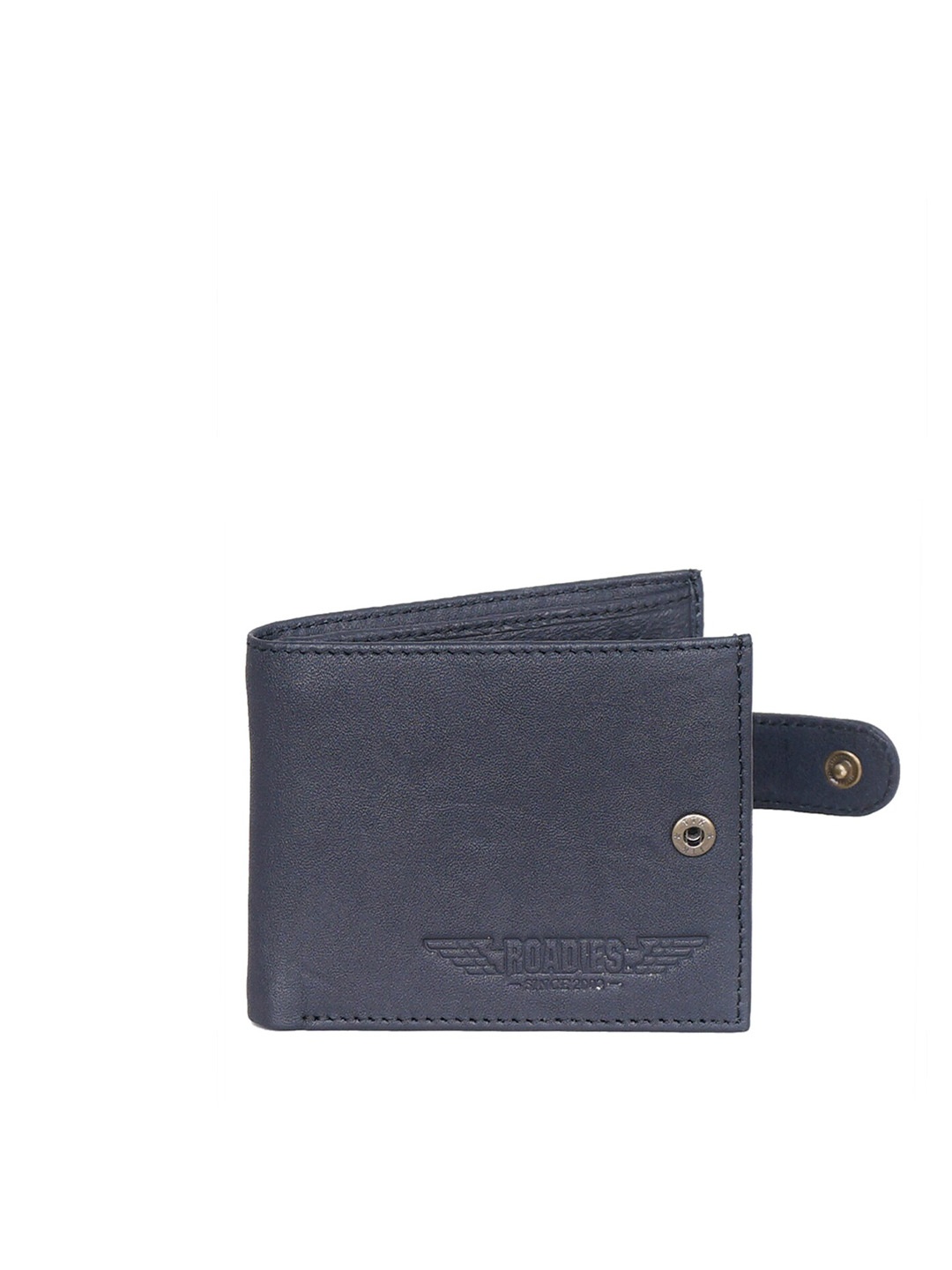 

Justanned Men Black Leather Two Fold Wallet