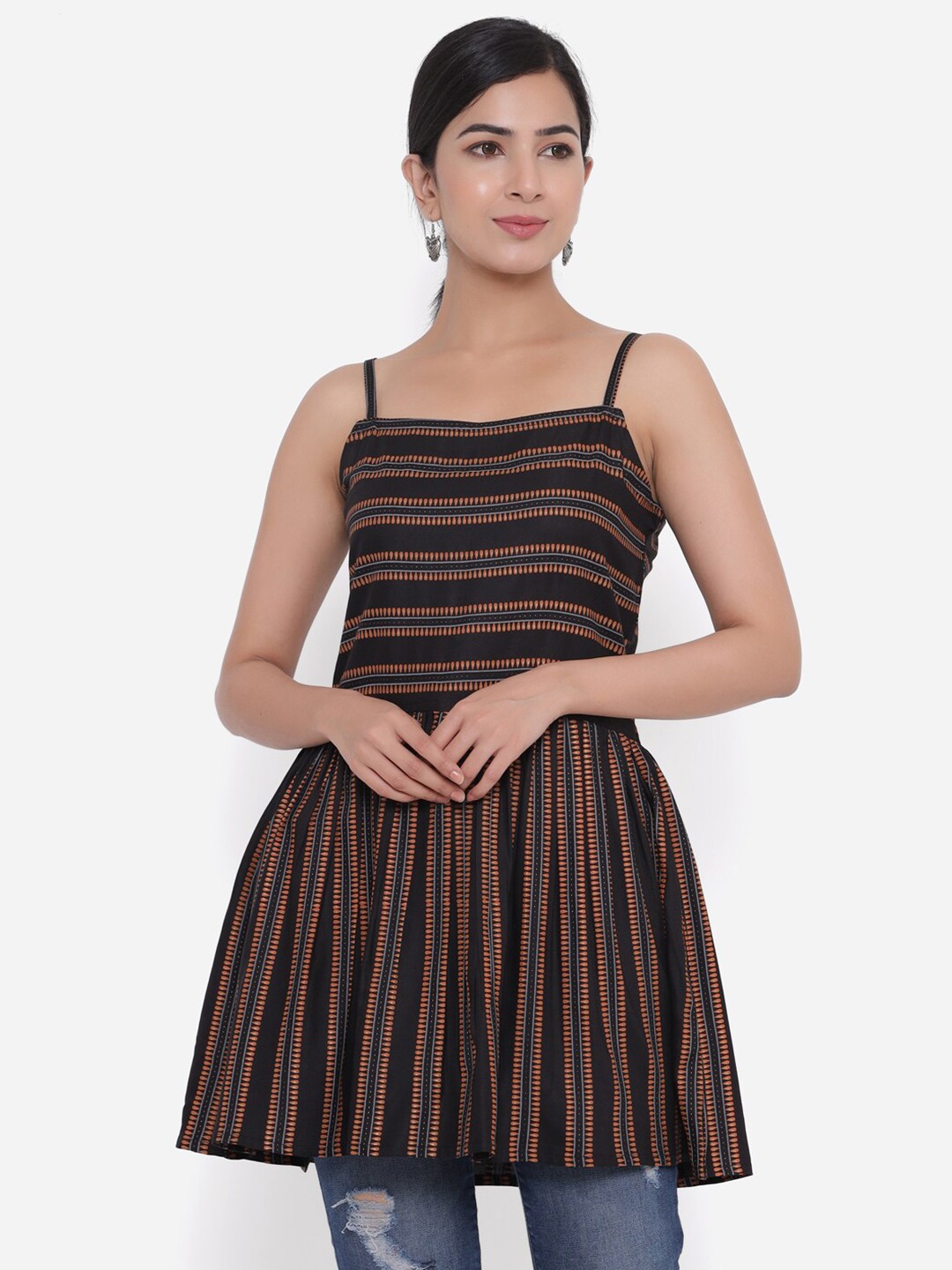 

CHRISTEENA Black Striped Top