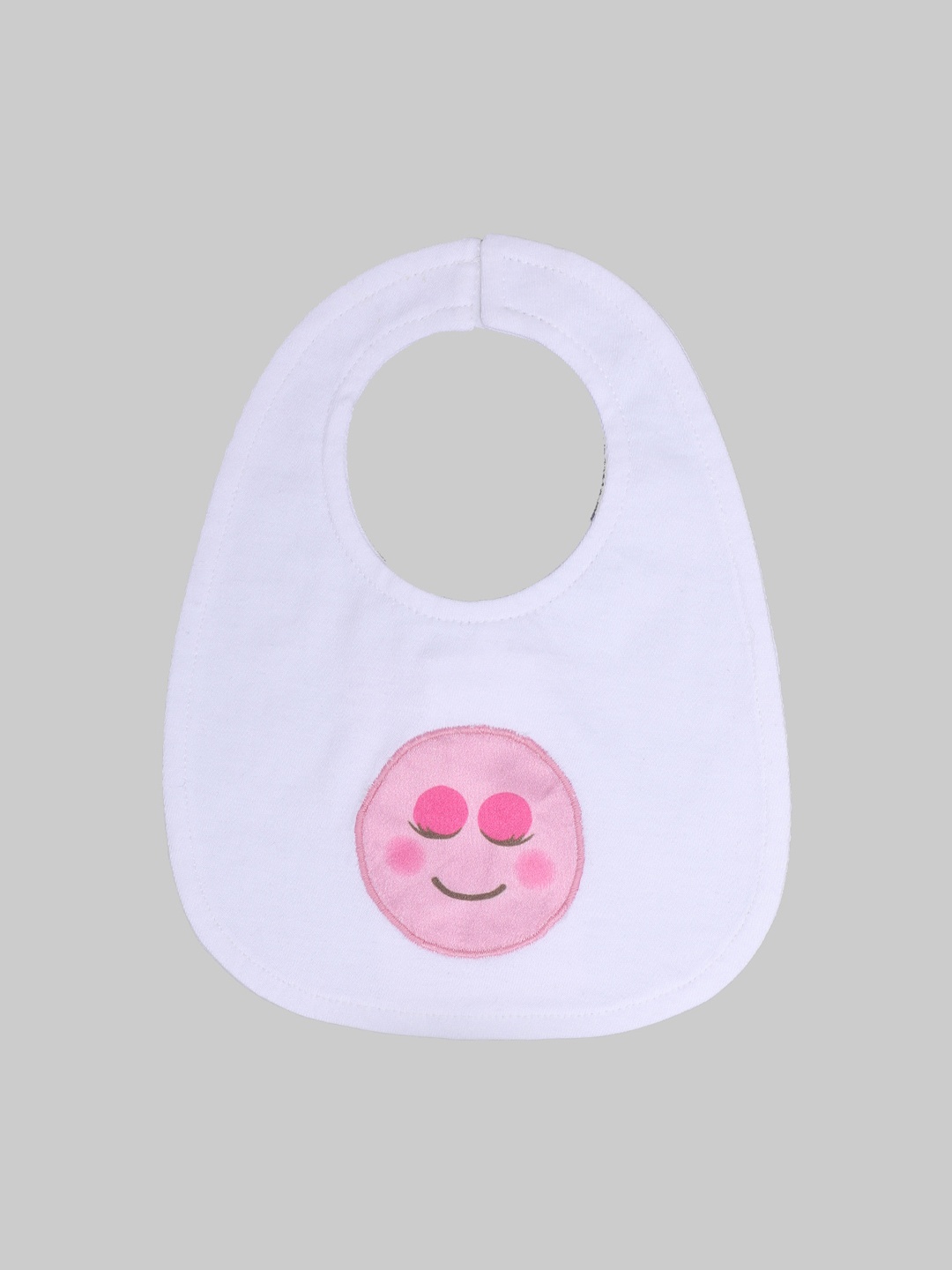 

Kidbea Infant Girls Pink & White Applique Pure Organic Cotton Jersey Bib