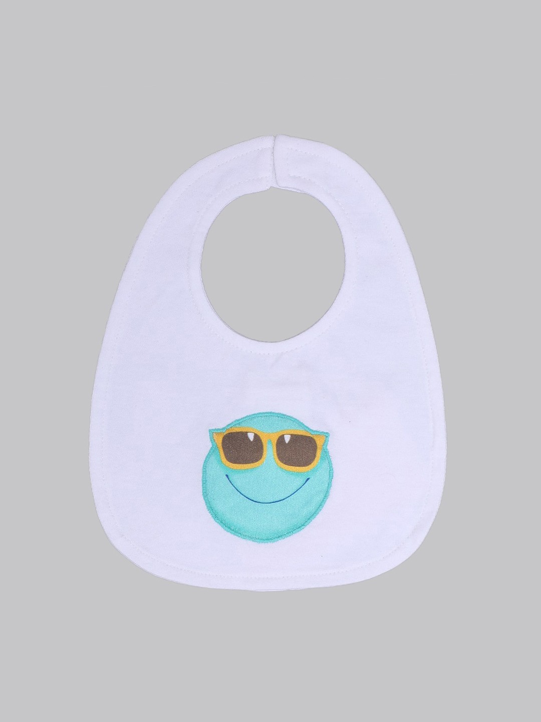

Kidbea Infant Boys Blue & White Appliqued Pure Organic Cotton Jersey Bib