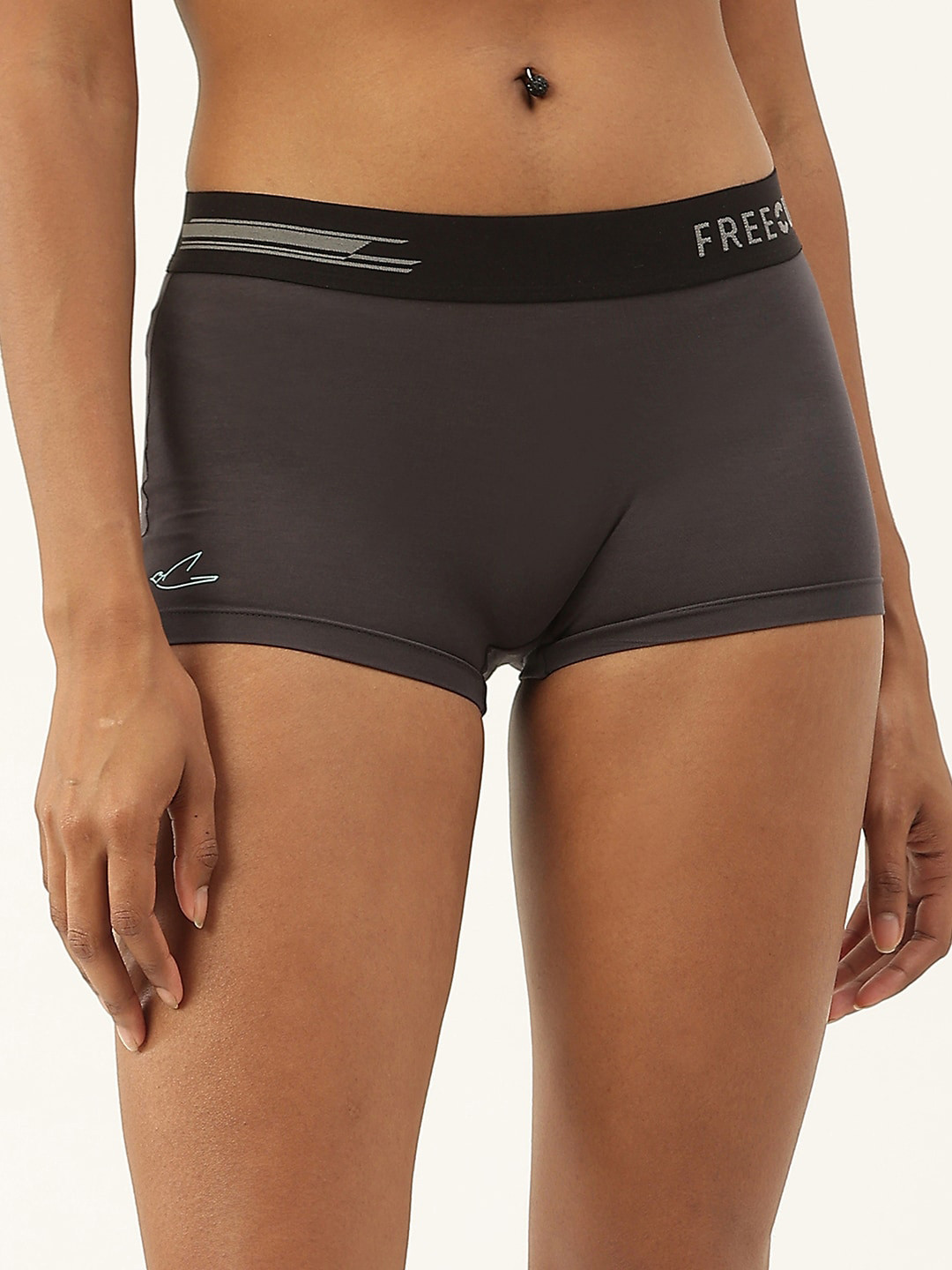 

FREECULTR Women Grey Antibacterial Micro Modal Boy Shorts