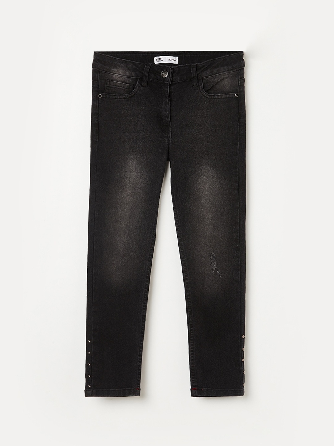 

Fame Forever by Lifestyle Girls Black High-Rise Mildly Distressed Light Fade Jeans