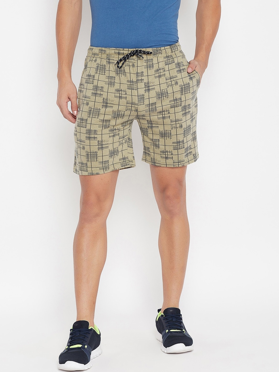 

NEVA Men Green Printed Regular Shorts