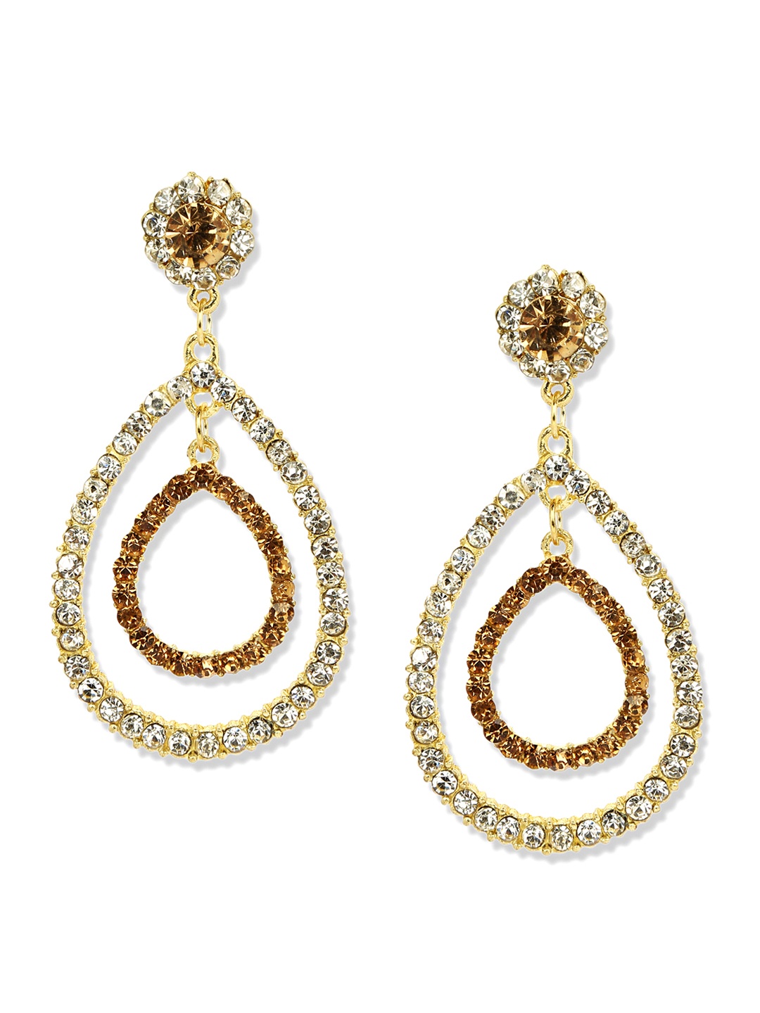 

Blueberry Gold-Toned Studded Drop Earrings