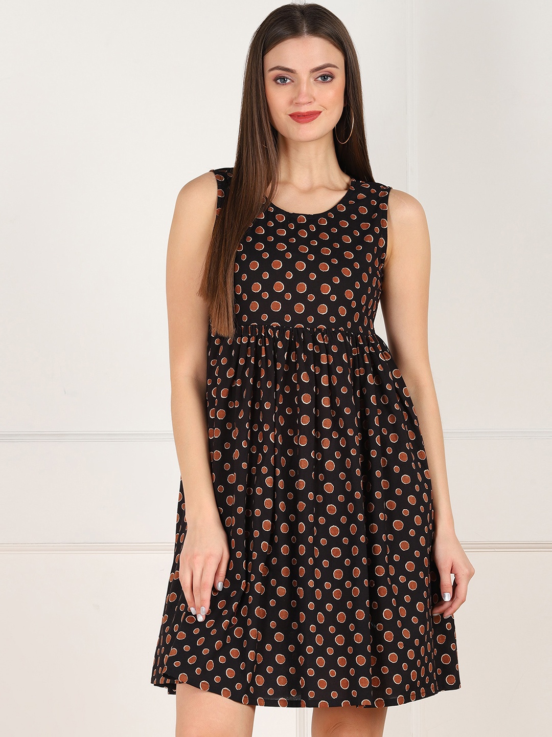 

ZNX Clothing Brown Cotton Dress