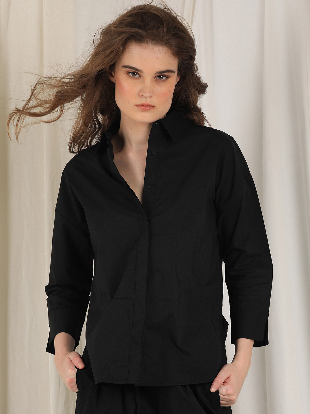 

RAREISM Women Black Shirt Style Top