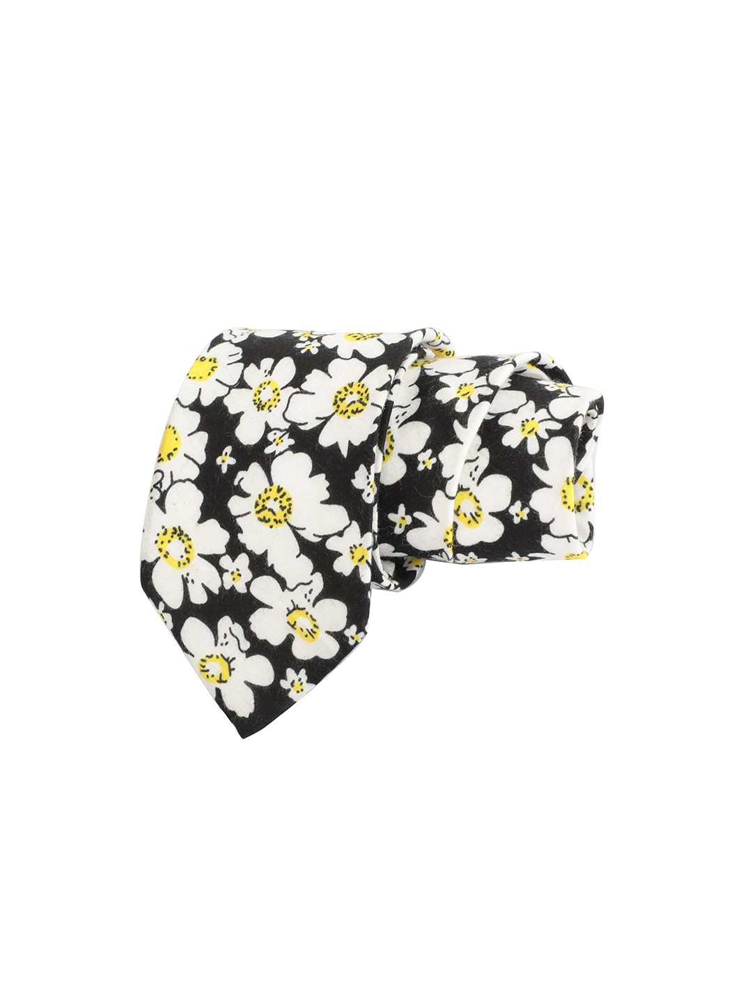 

Alvaro Castagnino Men Black & White Printed Skinny Tie