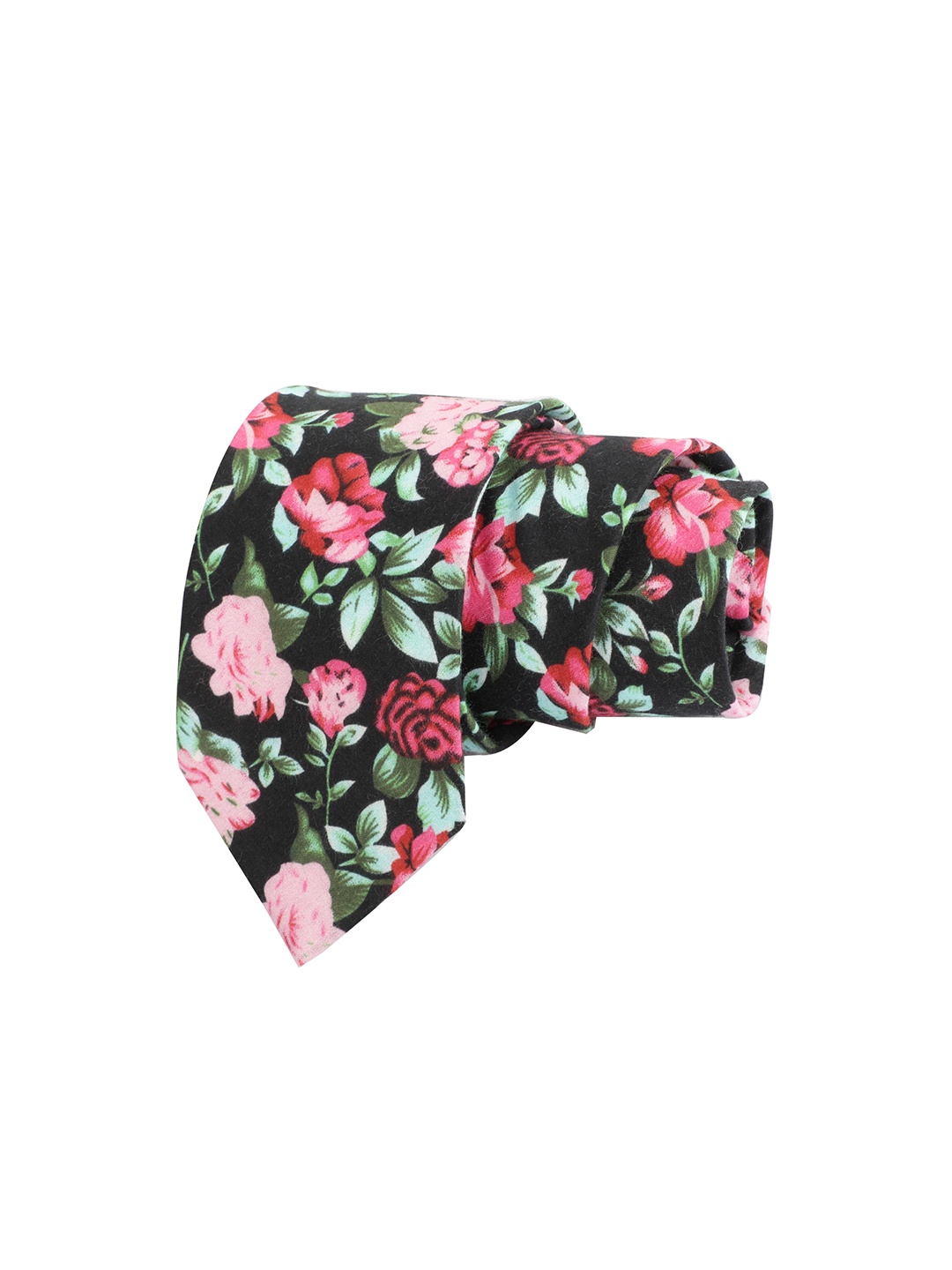 

Alvaro Castagnino Men Black & Pink Printed Skinny Tie