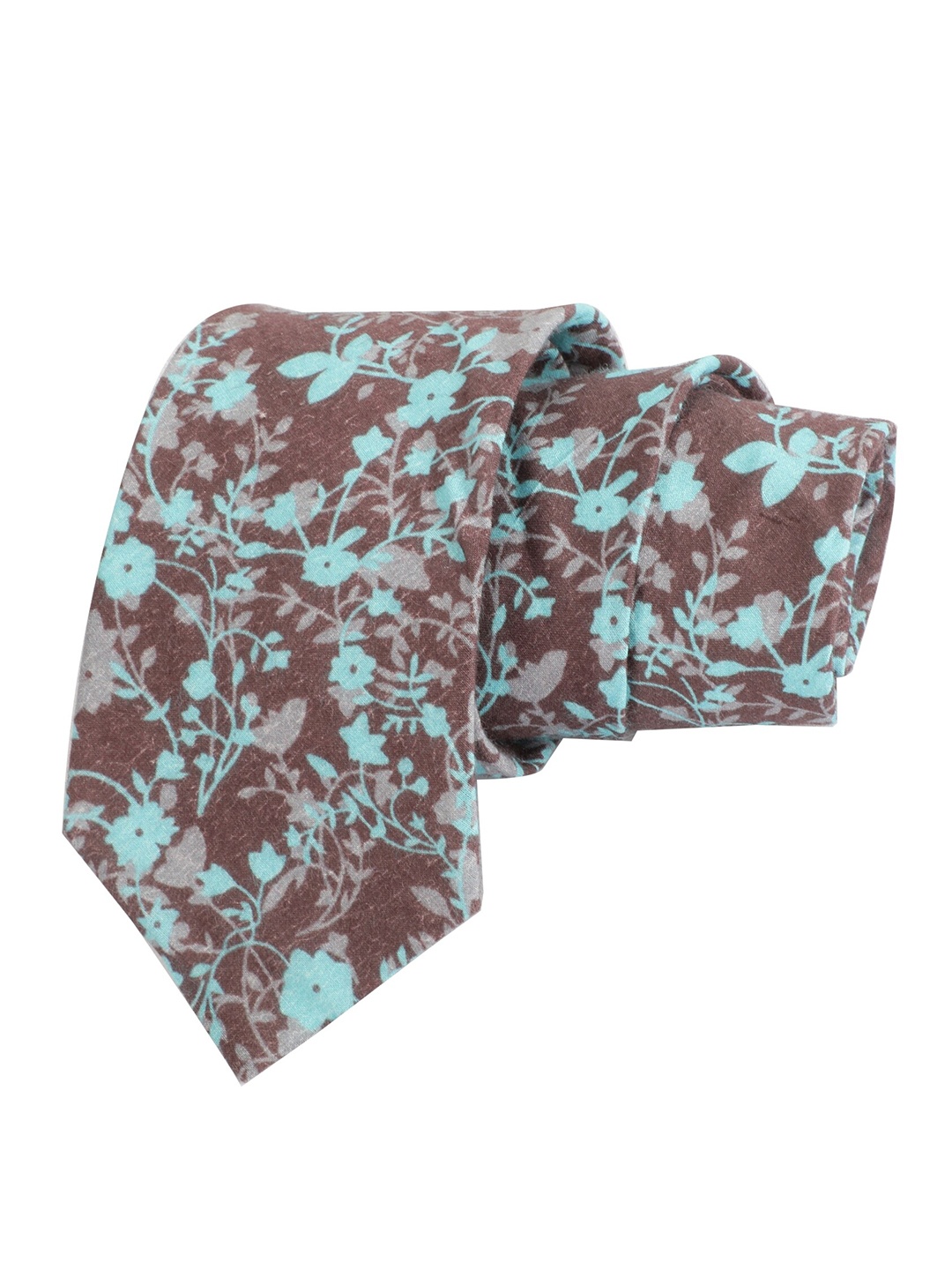 

Alvaro Castagnino Men Brown & Blue Printed Skinny Tie