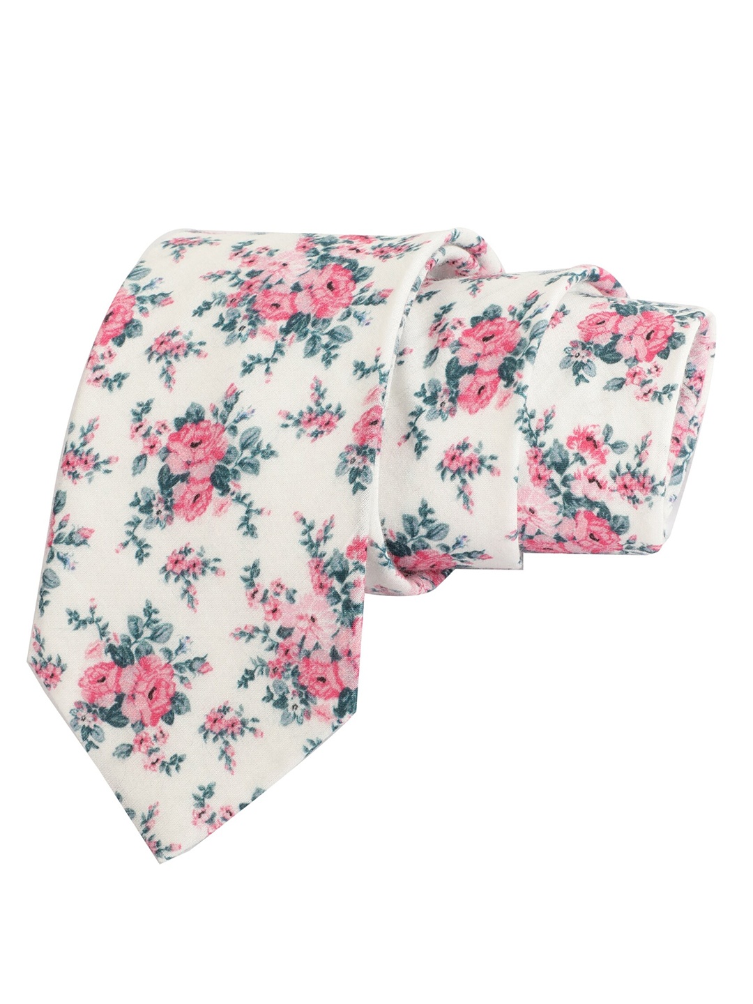 

Alvaro Castagnino Men White & Red Printed Skinny Tie