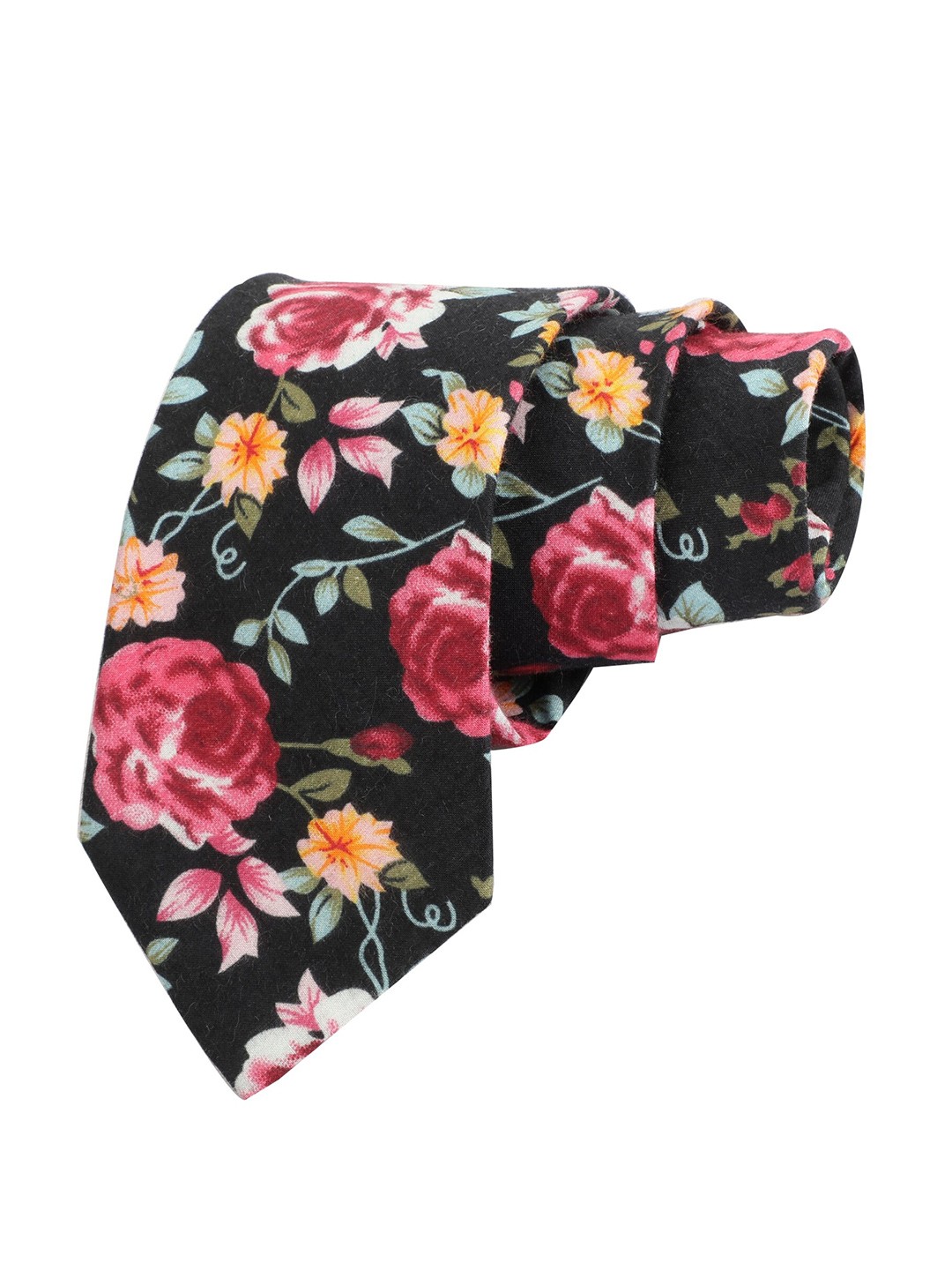 

Alvaro Castagnino Men Black & Pink Printed Broad Tie