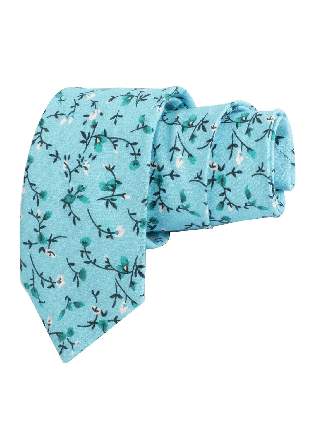 

Alvaro Castagnino Men Blue & White Printed Cotton Broad Tie