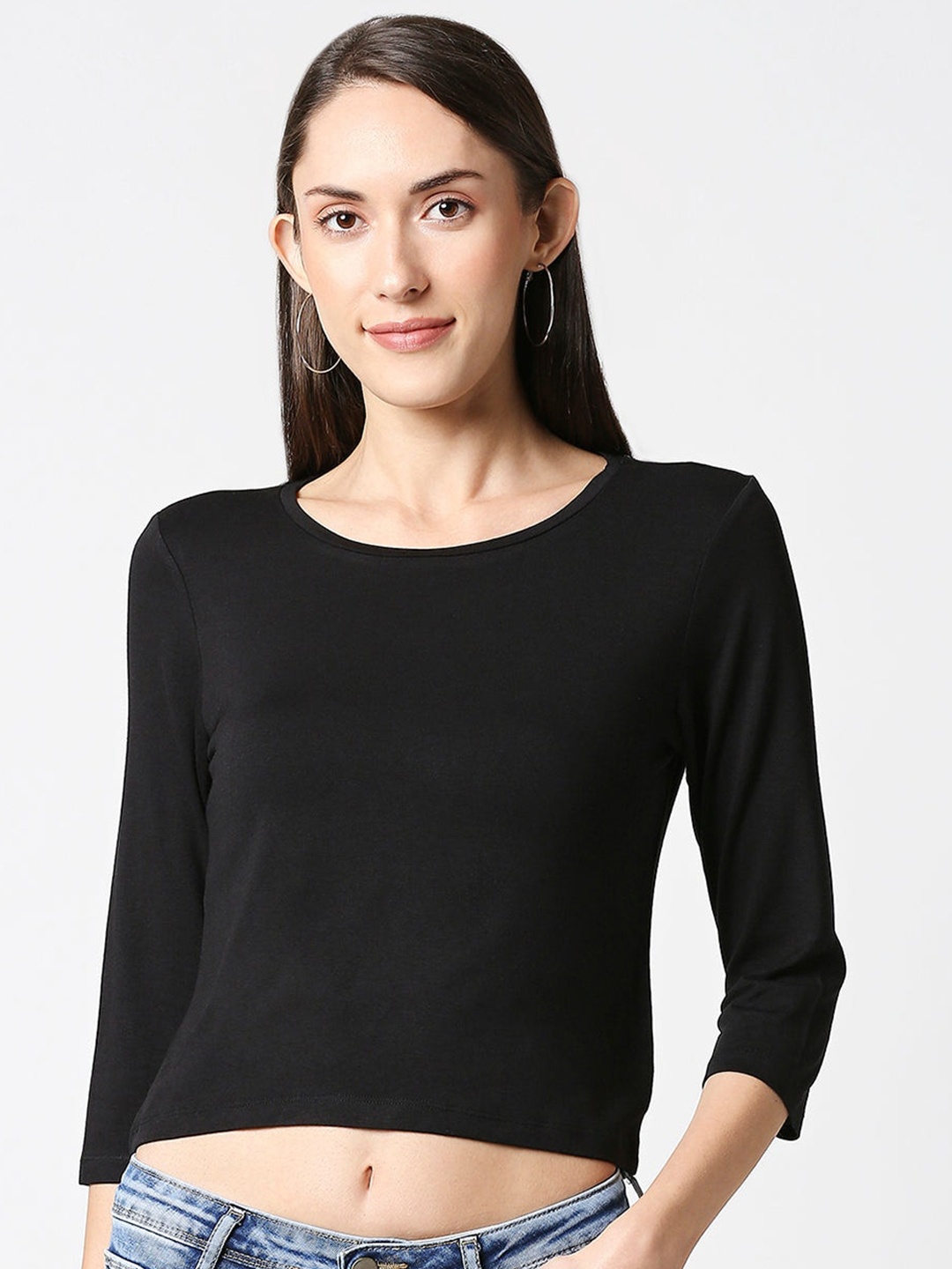 

Kraus Jeans Women Black Slim Fit T-shirt