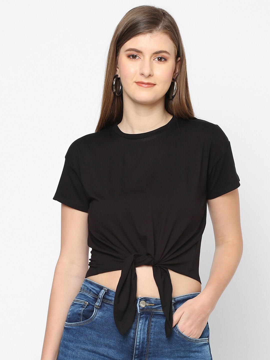 

Kraus Jeans Women Black Slim Fit T-shirt