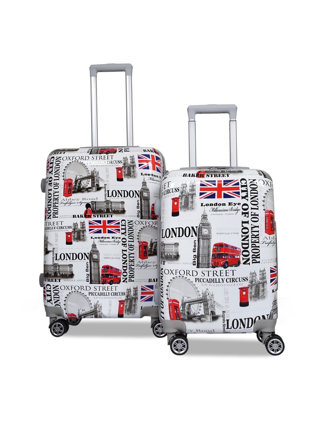 

Polo Class Set of 2 White & Grey Printed Trolley Bag