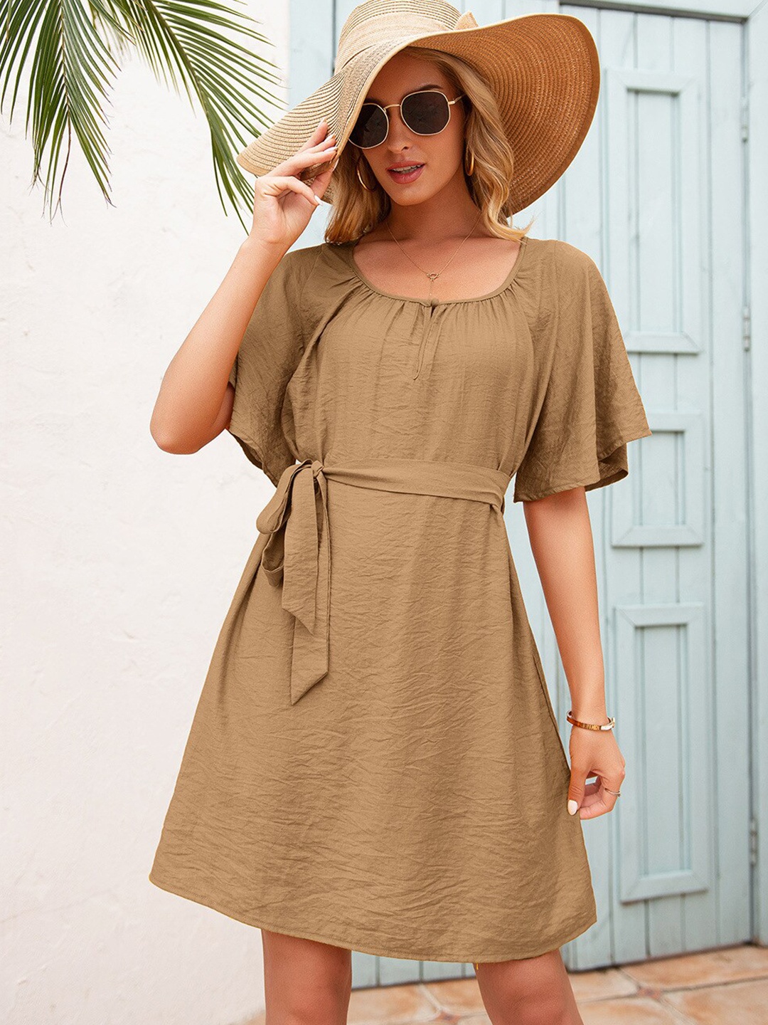 

StyleCast Khaki A-Line Dress