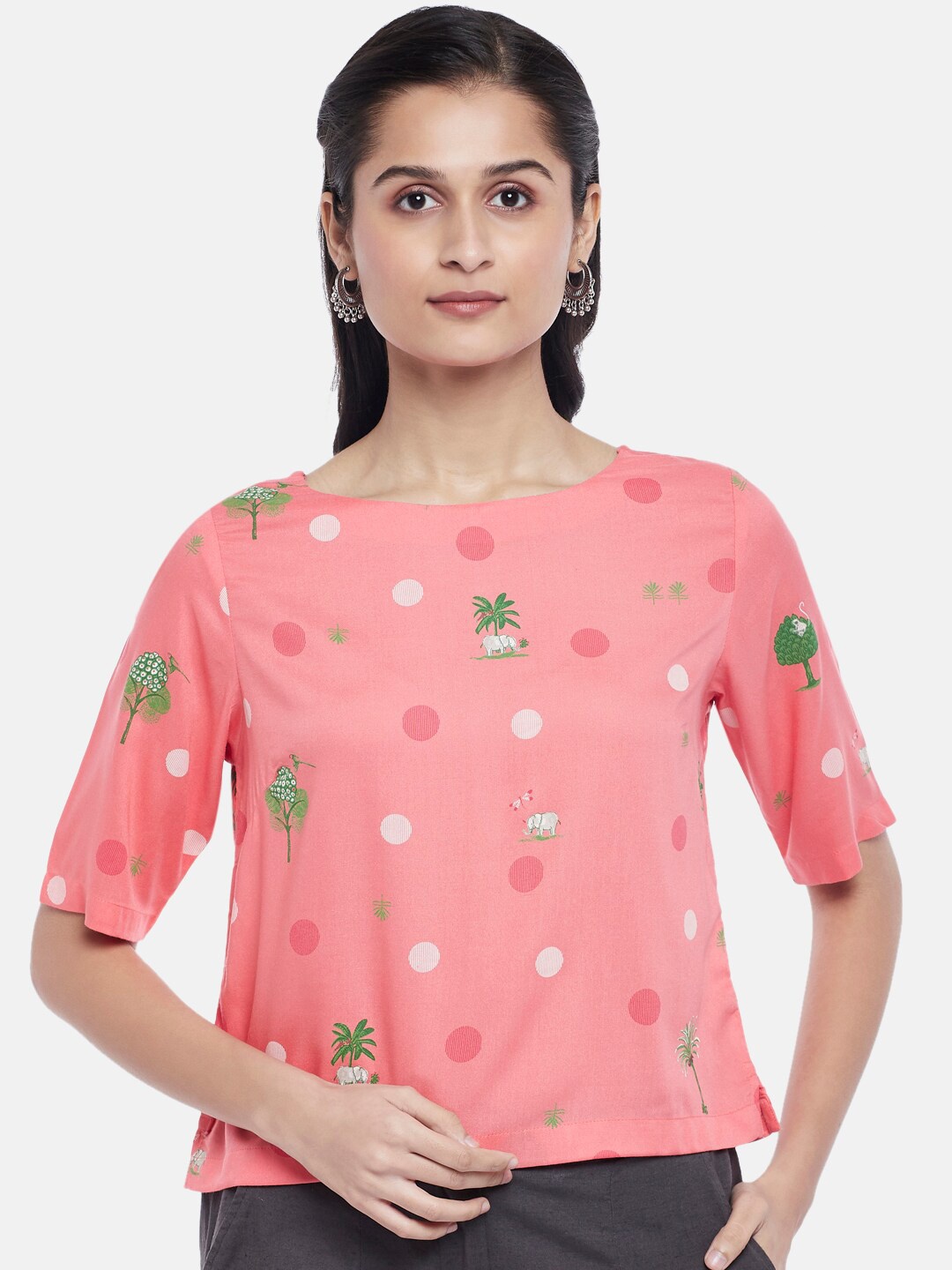 

AKKRITI BY PANTALOONS Pink Printed Top