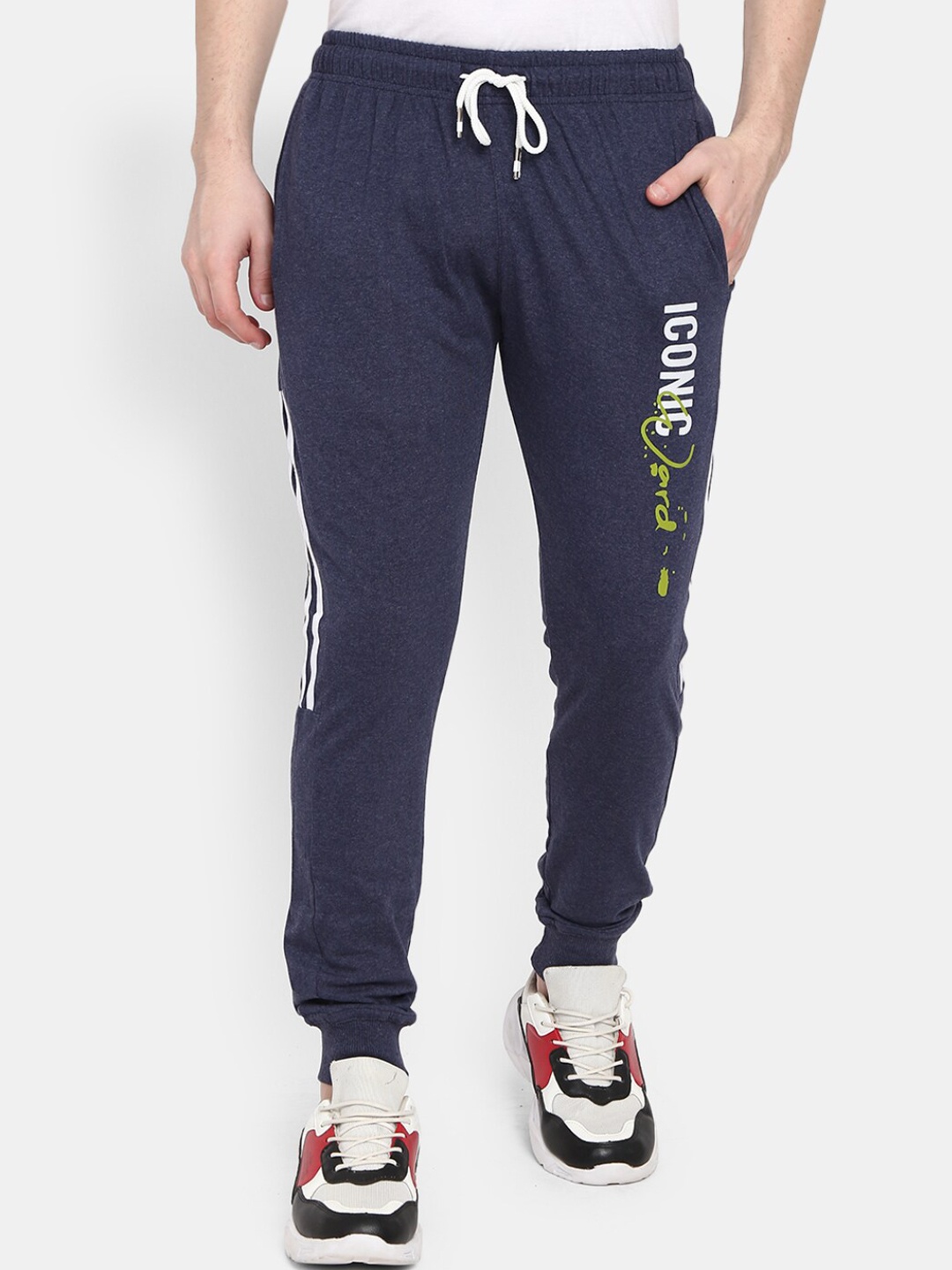 

V-Mart Men Navy-Blue Typography Cotton Joggers
