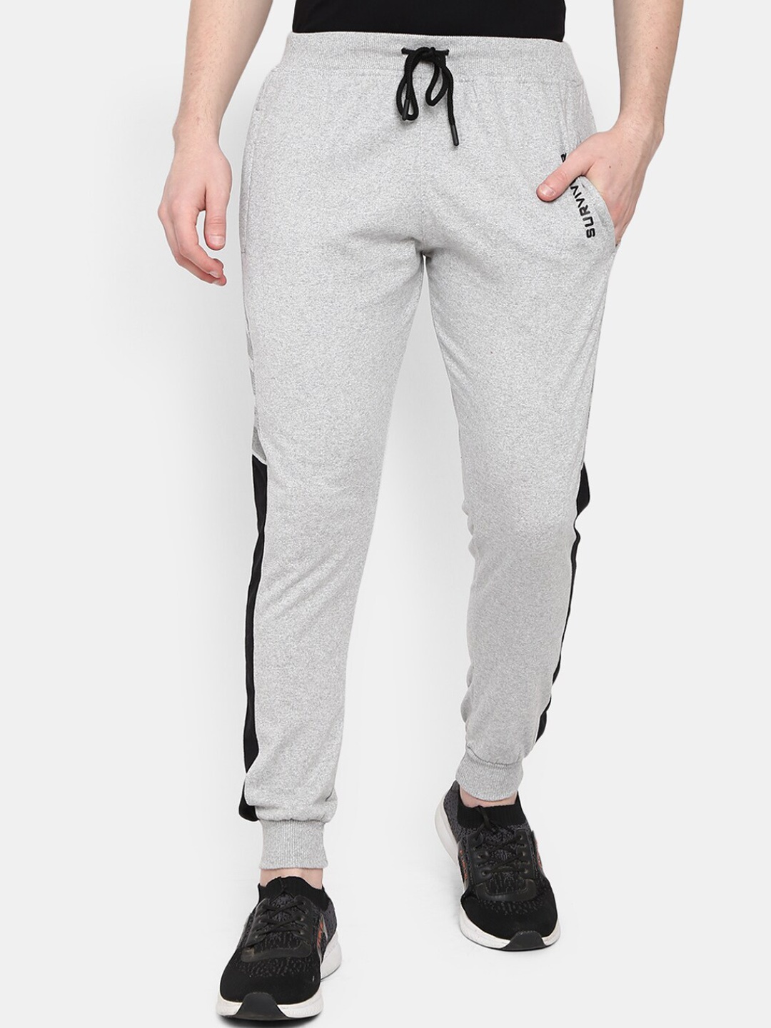 

V-Mart Men Grey Melange Solid Joggers