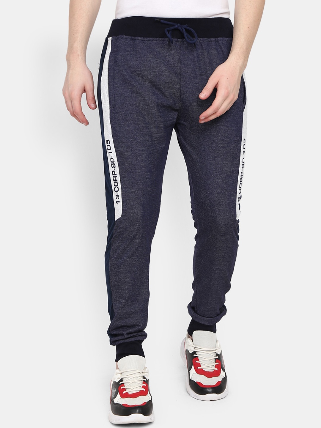 

V-Mart Men Navy Blue Solid Track Pants