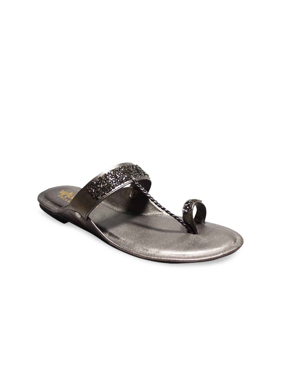 

WALK N STYLE COLLECTION Women Grey Textured One Toe Flats