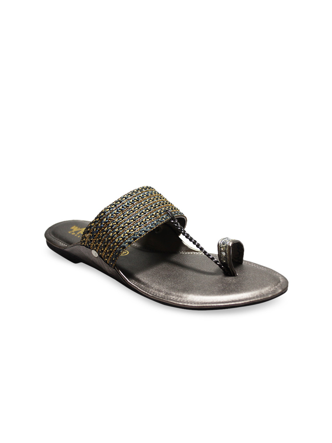

WALK N STYLE COLLECTION Women Grey Embellished One Toe Flats