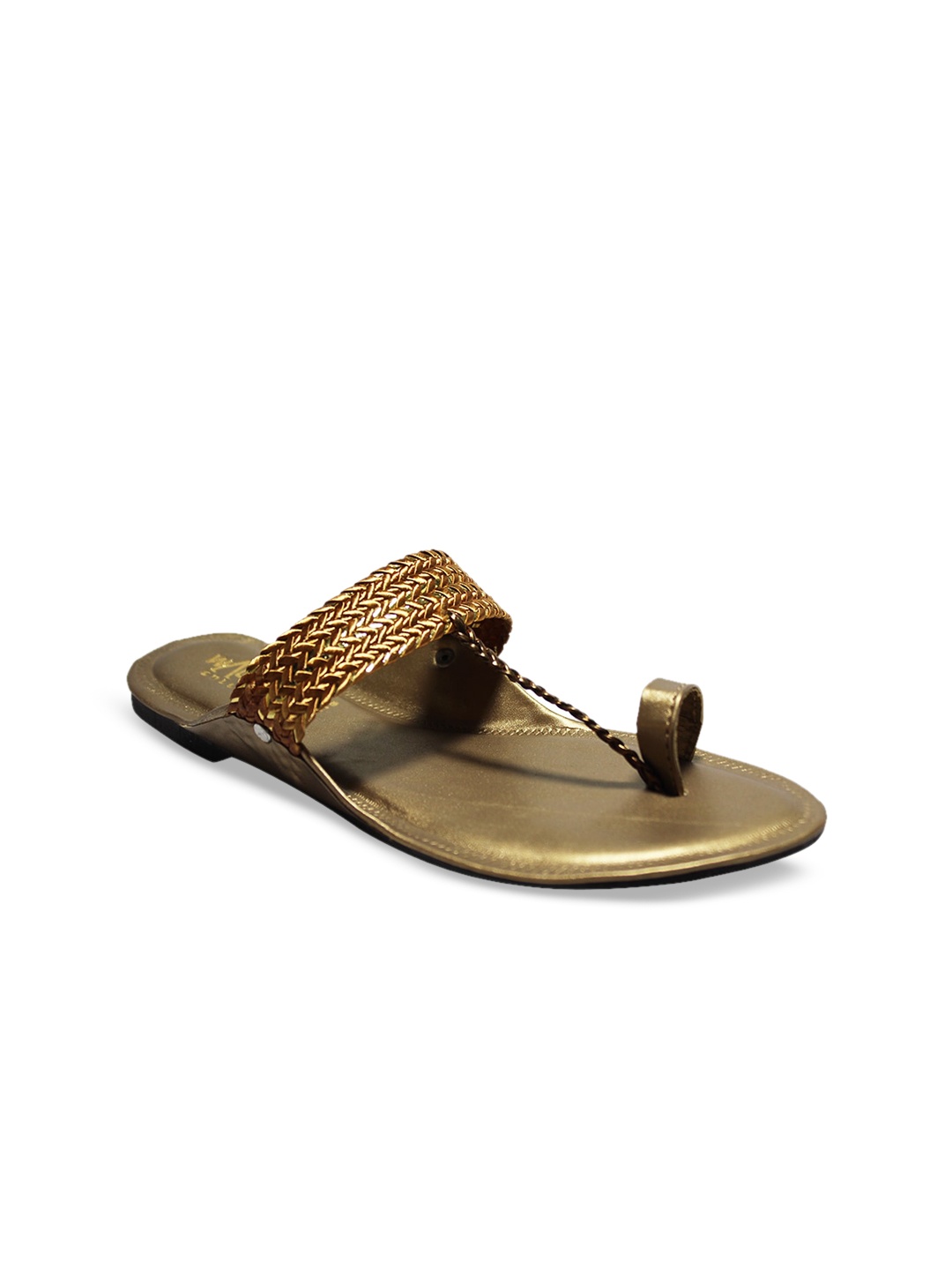 

WALK N STYLE COLLECTION Women Beige Embellished One Toe Flats