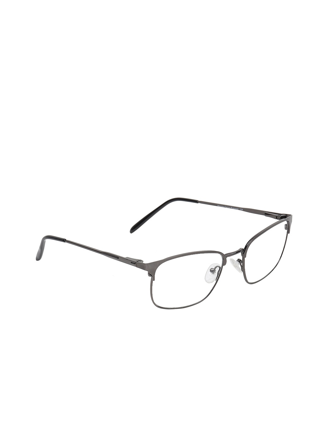 

SCAGLIA Unisex Clear Lens & Black Rectangle Sunglasses with UV Protected Lens