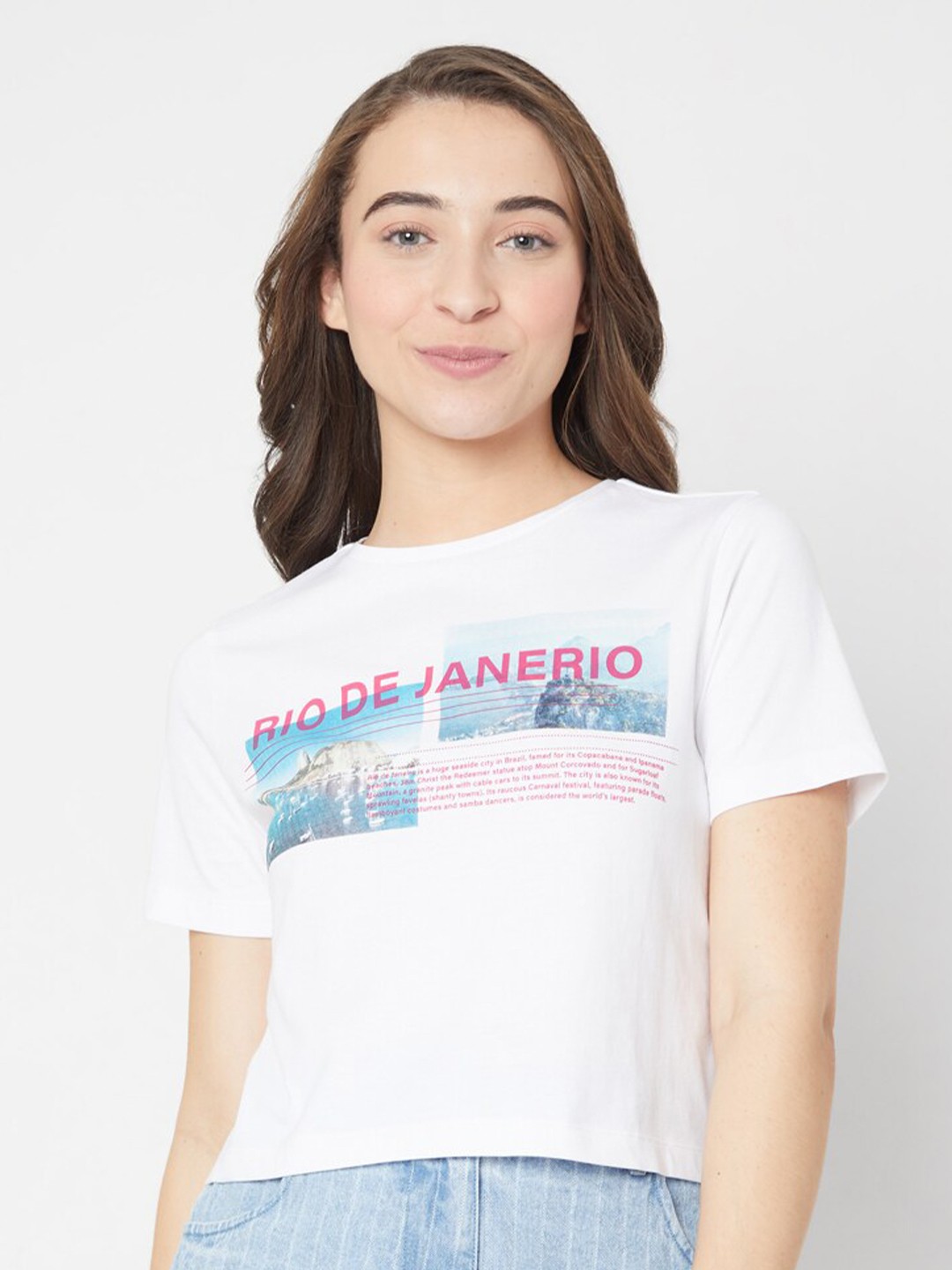 

Vero Moda Women White Printed T-shirt