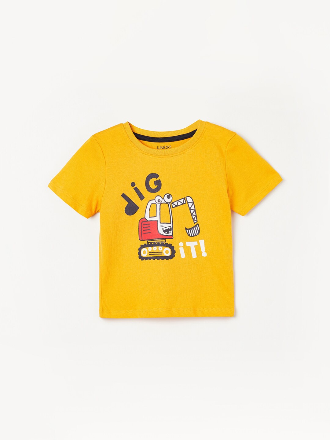 

Juniors by Lifestyle Boys Yellow Printed Pure Cotton T-shirt
