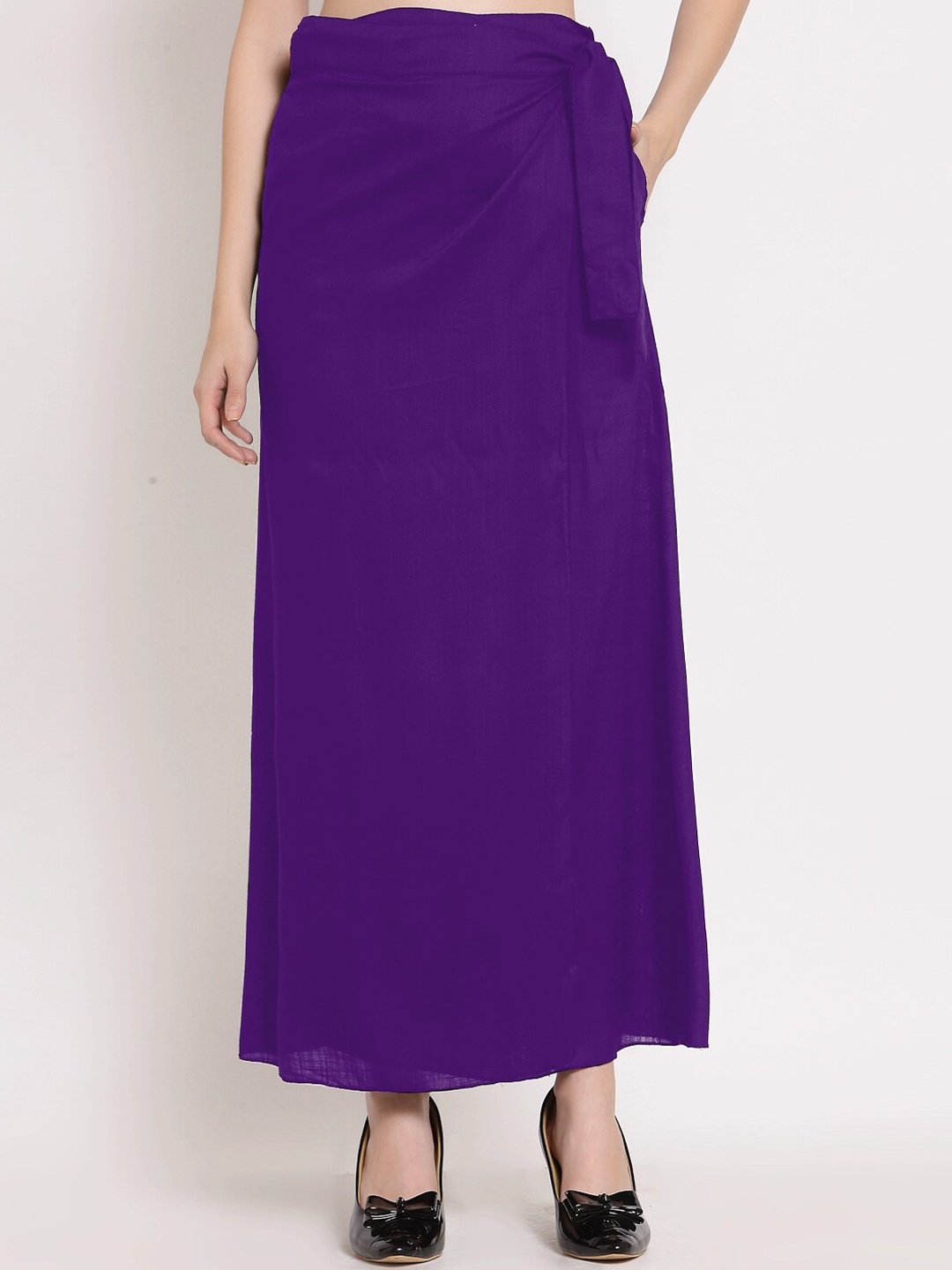 

PATRORNA Women Purple Solid Long Wrap Skirts