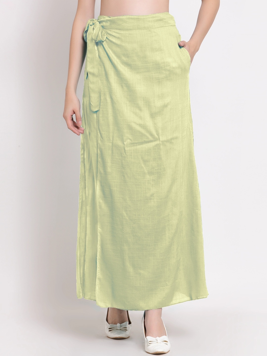

Patrorna Women Cream-Coloured Plus Size Long Wrap Skirt