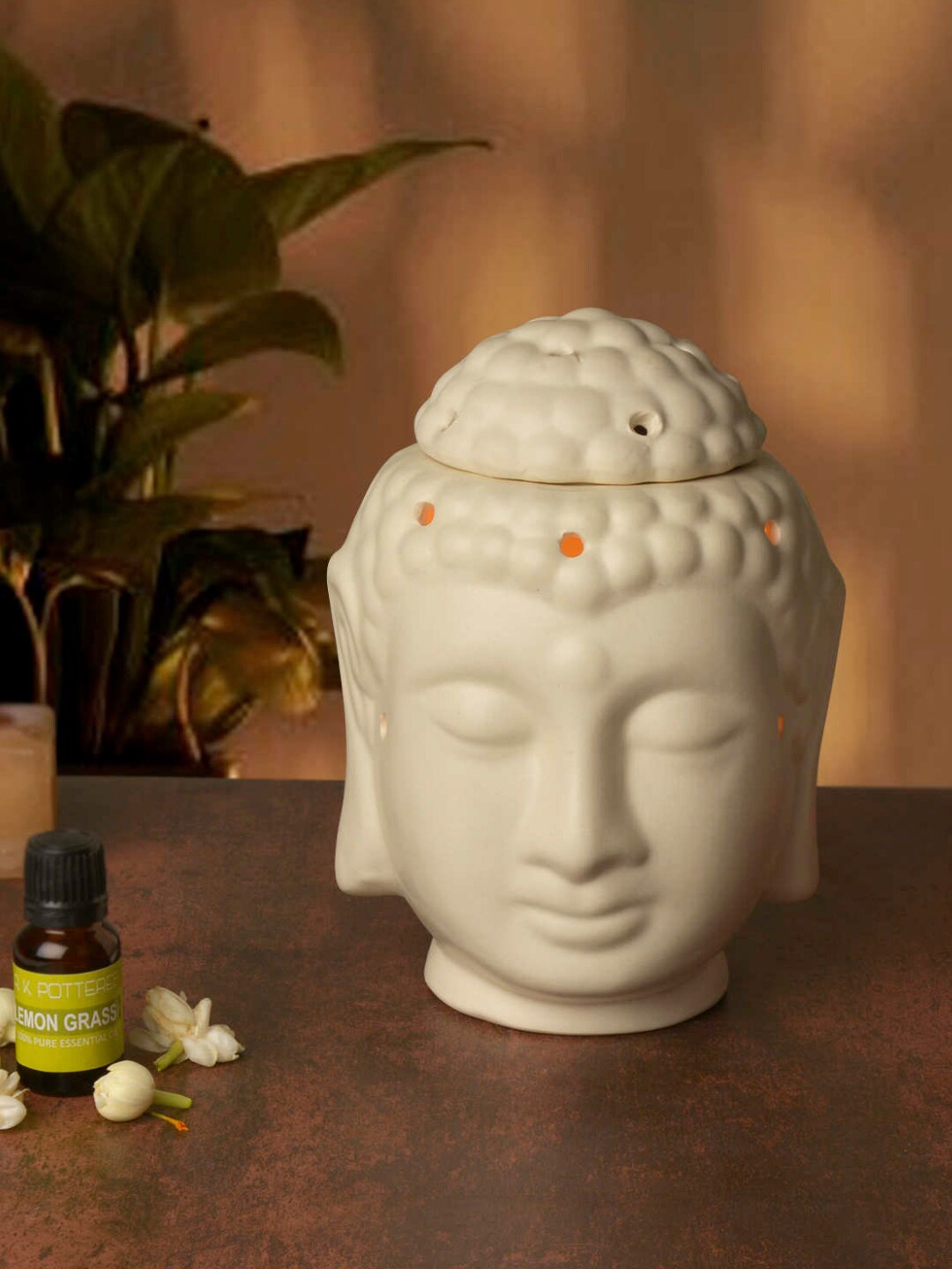 

StyleMyWay White Ceramic Electrical Budha Aroma Oil Diffusers with Essential Oil