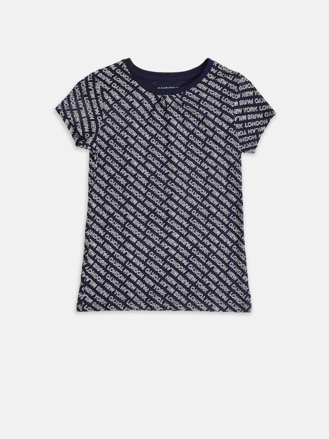 

Pantaloons Junior Girls Navy Blue Printed T-shirt