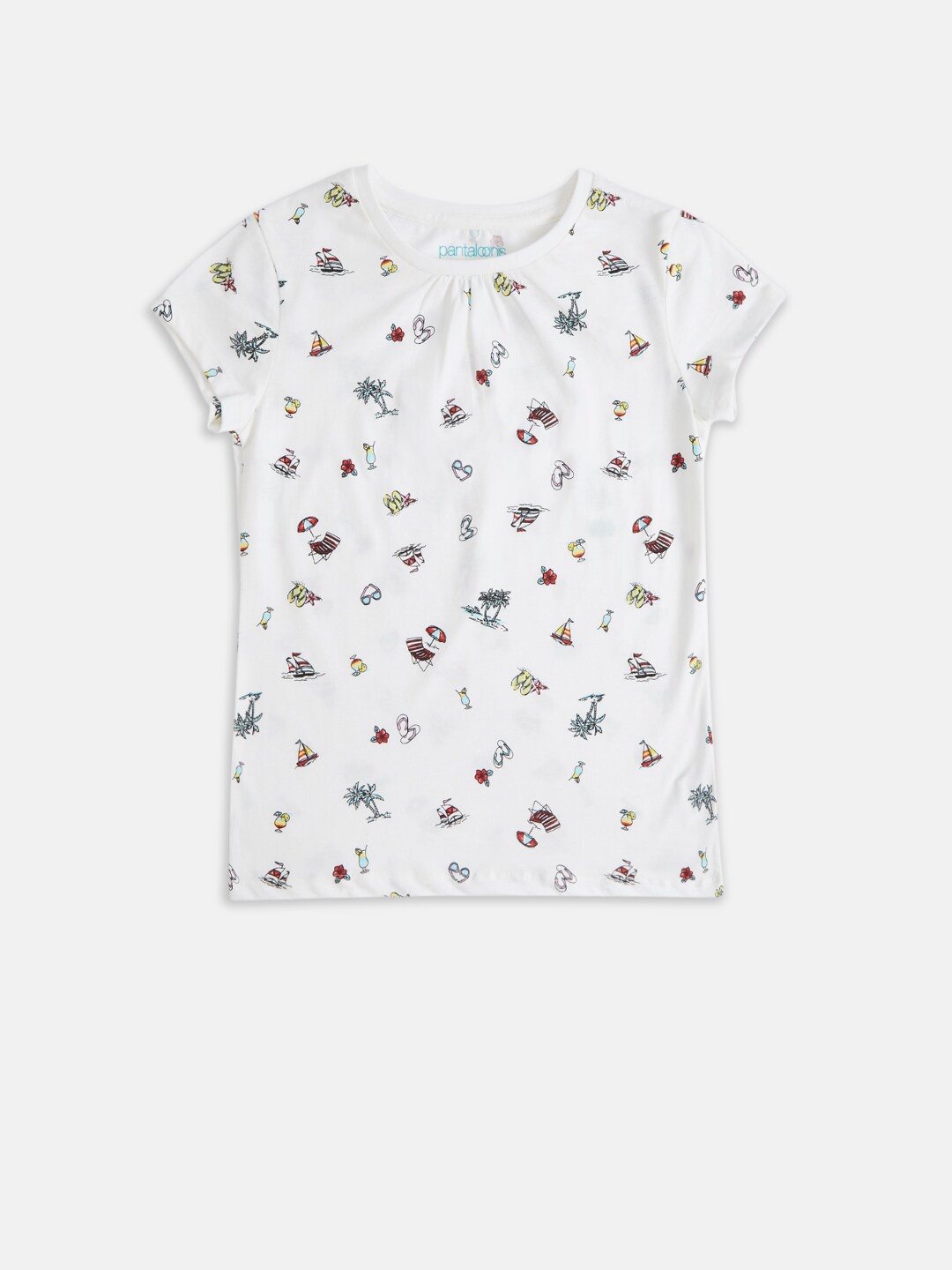 

Pantaloons Junior Girls Off White Printed T-shirt