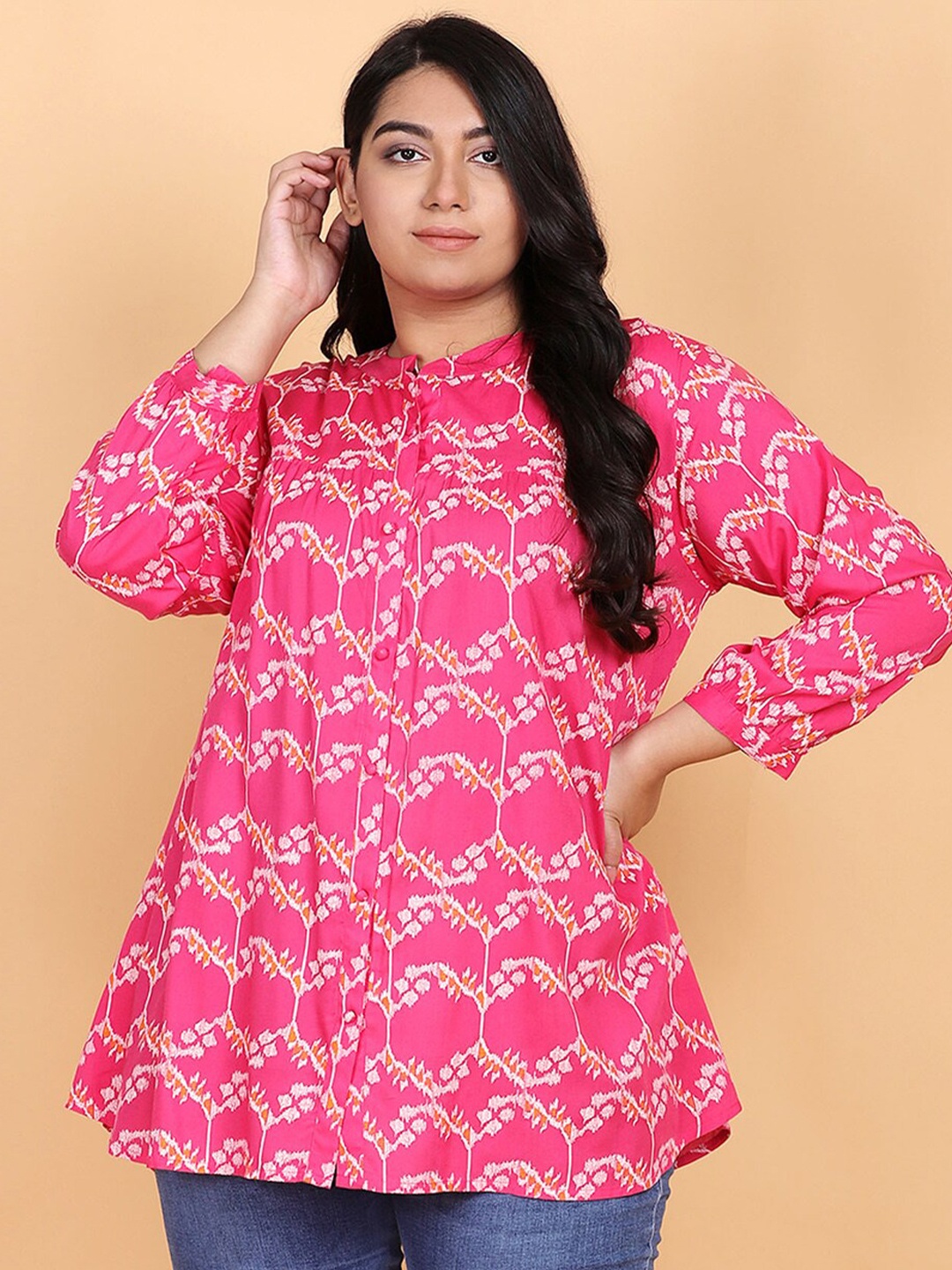 

LastInch Women Pink Printed Short Tunic