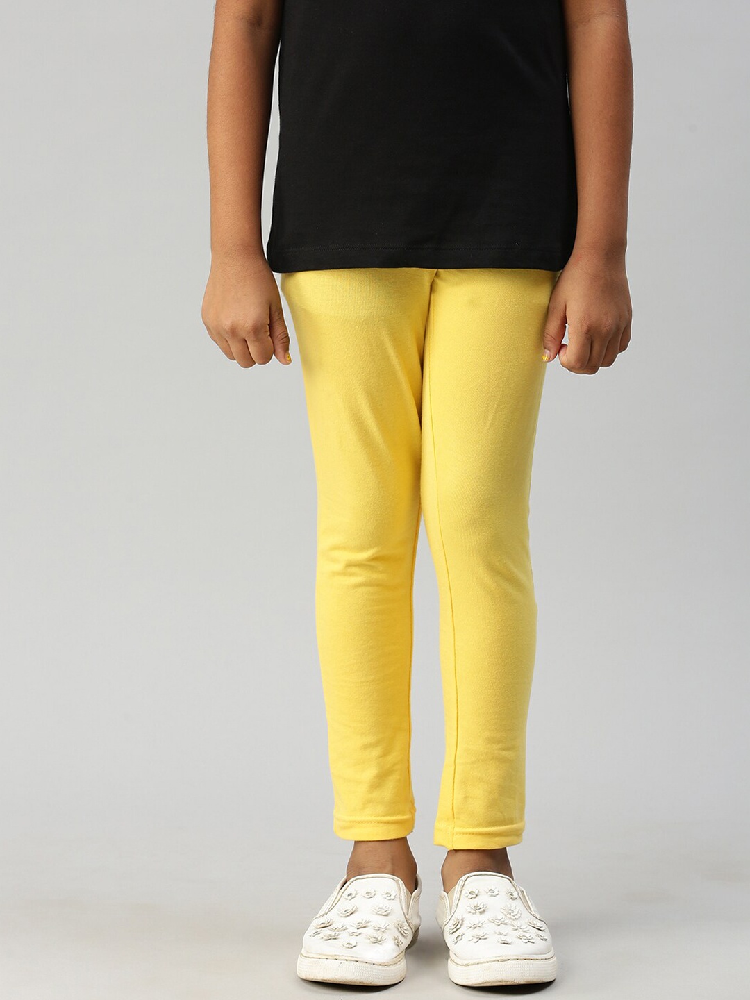 

Kryptic Girls Yellow Solid Ankle-Length Leggings
