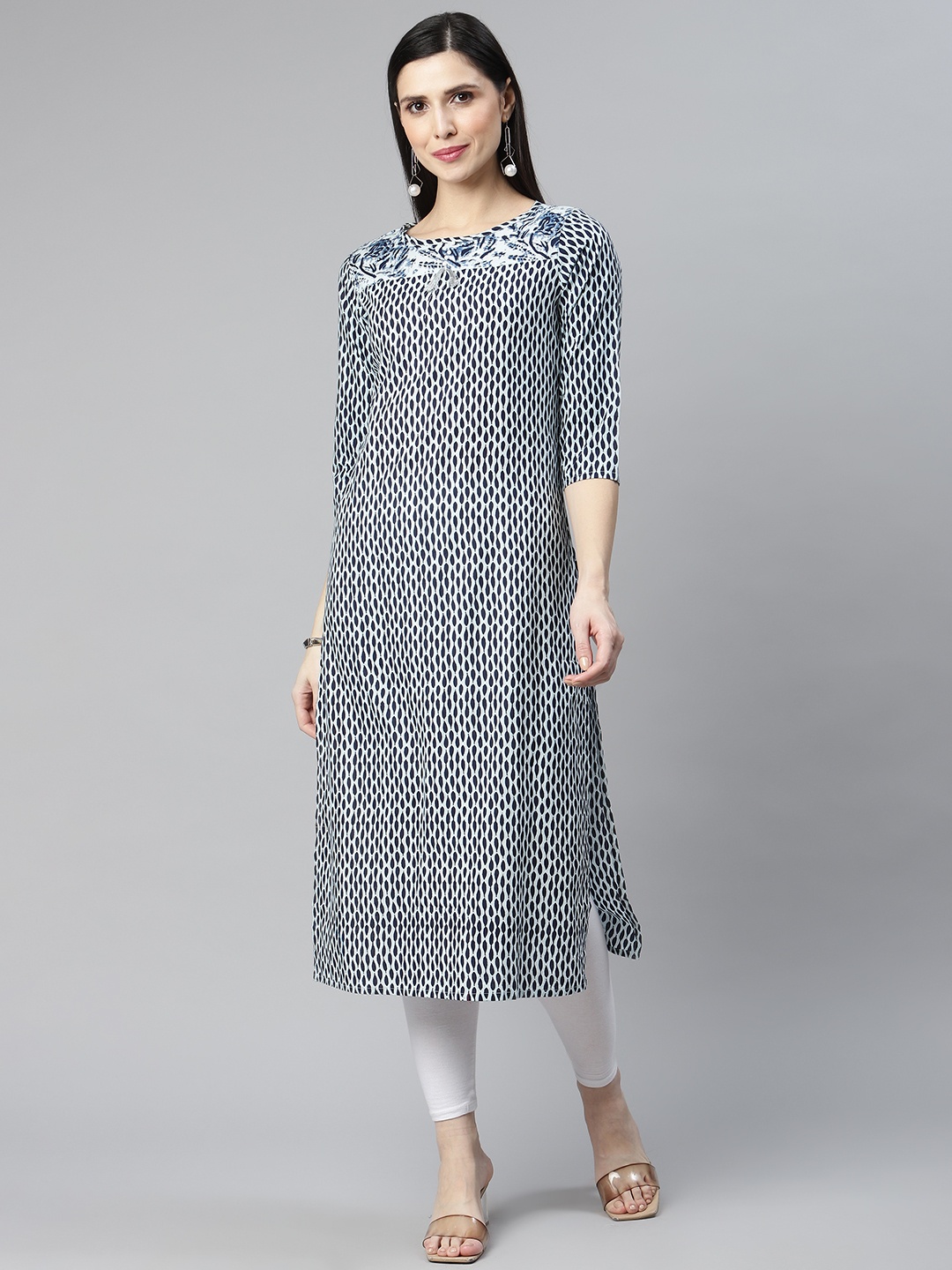 

IRIDAA JAIPUR Blue Printed Indigo Kurta