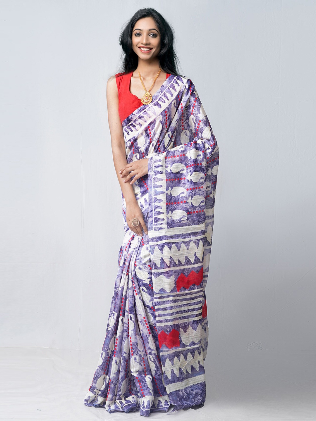 

Unnati Silks Multicoloured Ethnic Motifs Printed Silk Cotton Patola Saree, Multi