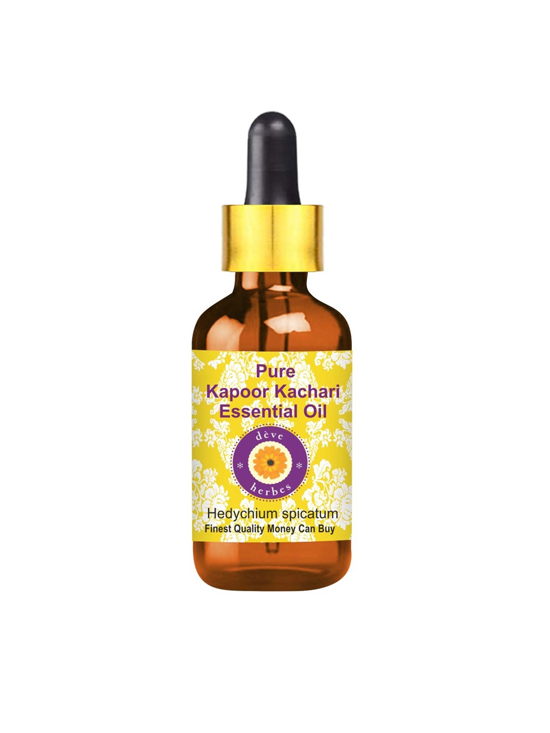 

Deve Herbes Pure Kapoor Kachari Steam Distilled Essential Oil with Glass Dropper - 10 ml, Yellow
