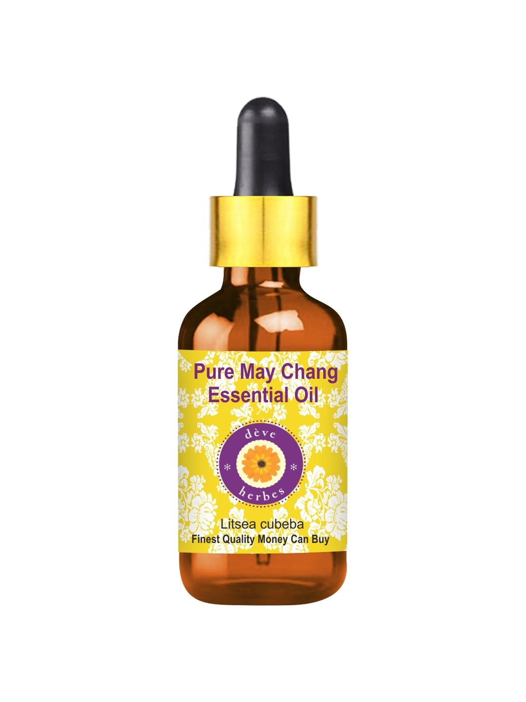 

Deve Herbes Pure May Chang Steam Distilled Essential Oil with Glass Dropper - 30 ml, Yellow